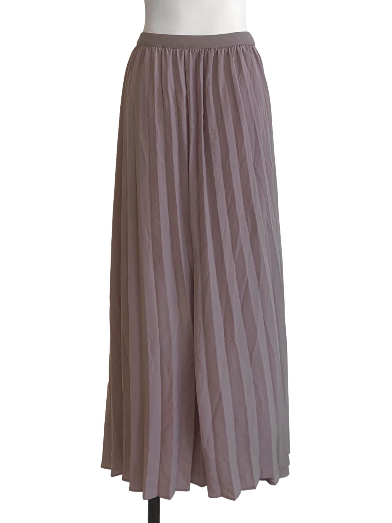 Heather Purple  Pleated Long Skirt