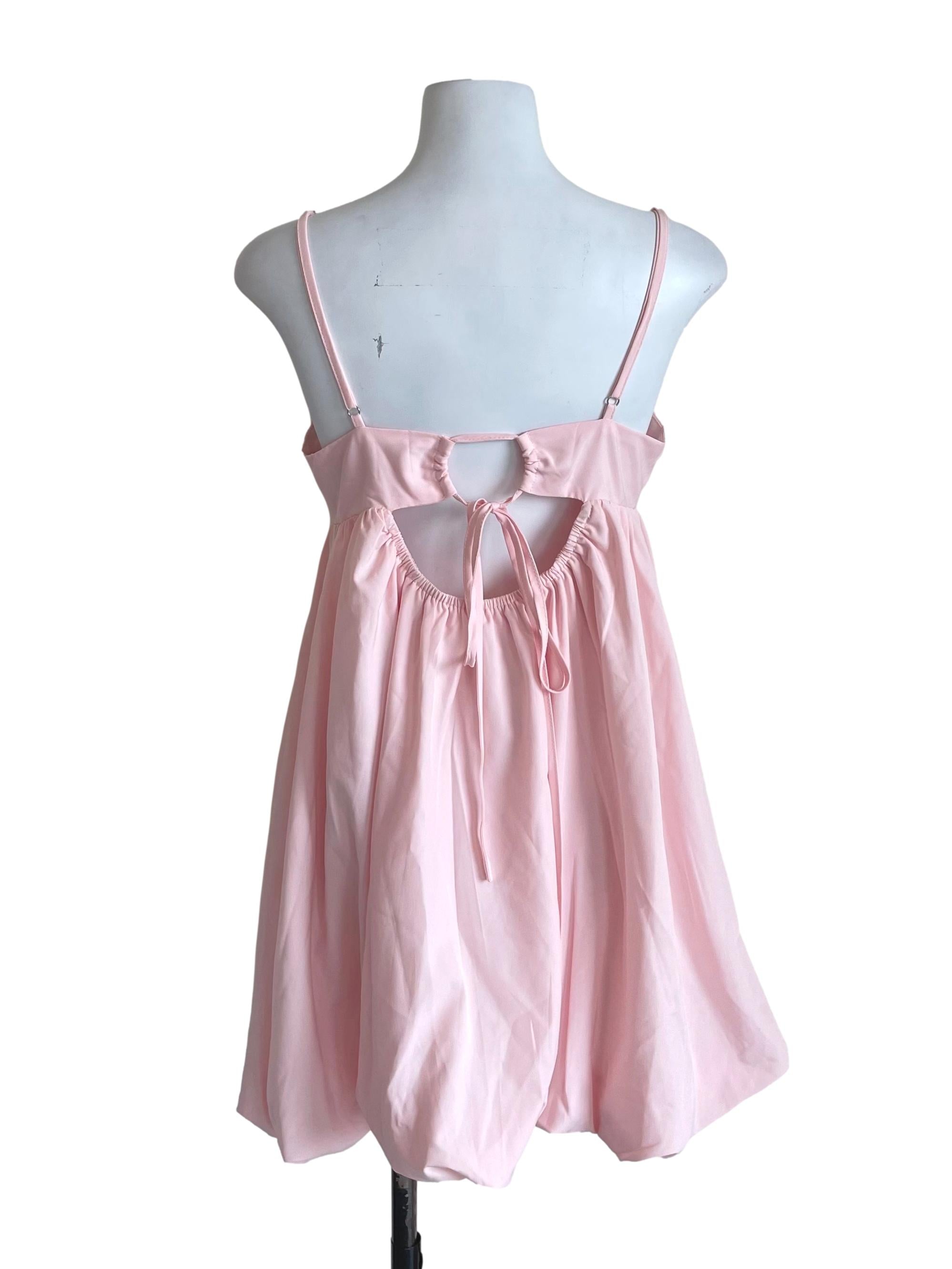 Pastel Pink Bud Babydoll Dress