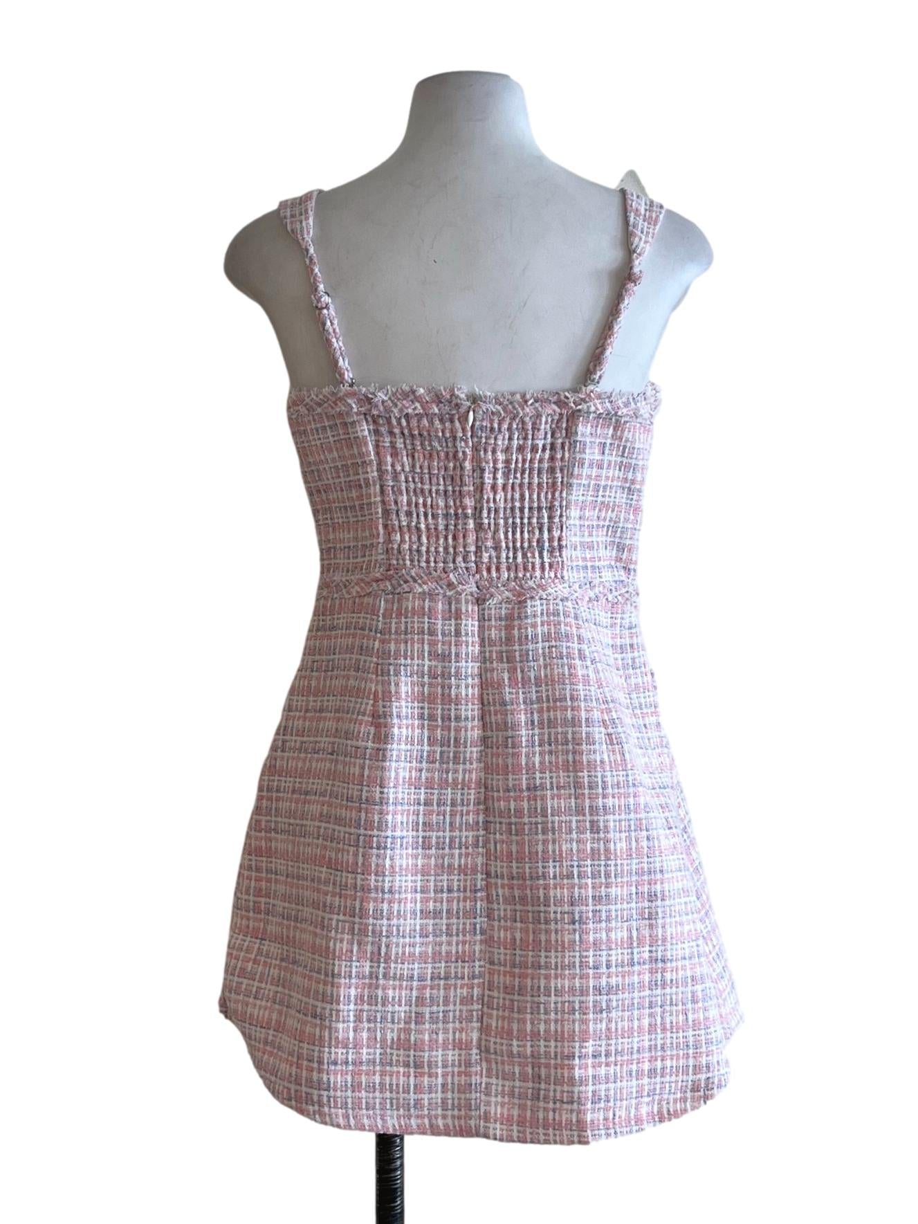Blush Pink Tattersall A-Line Dress