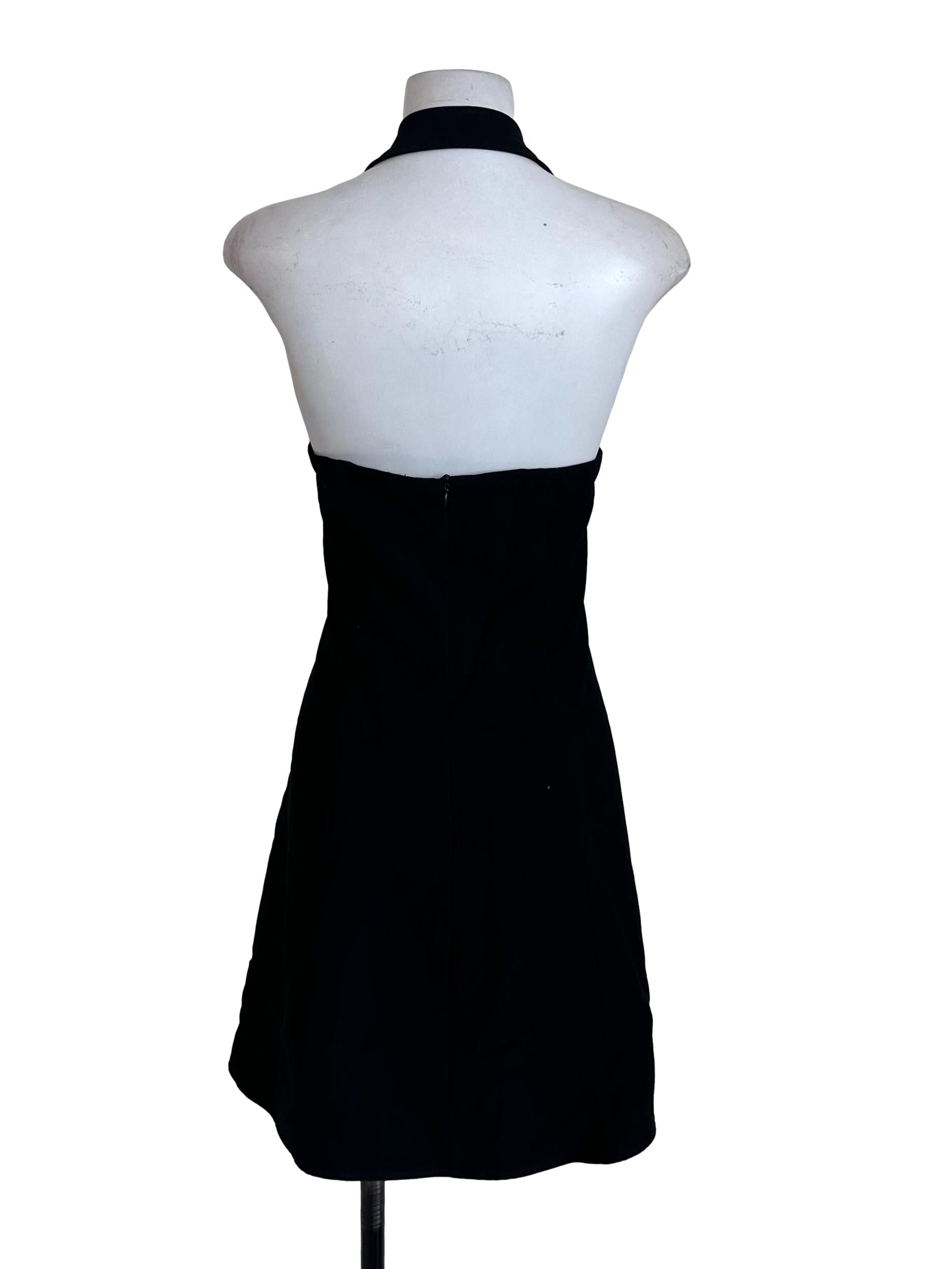 Onyx Black Halter Backless Dress