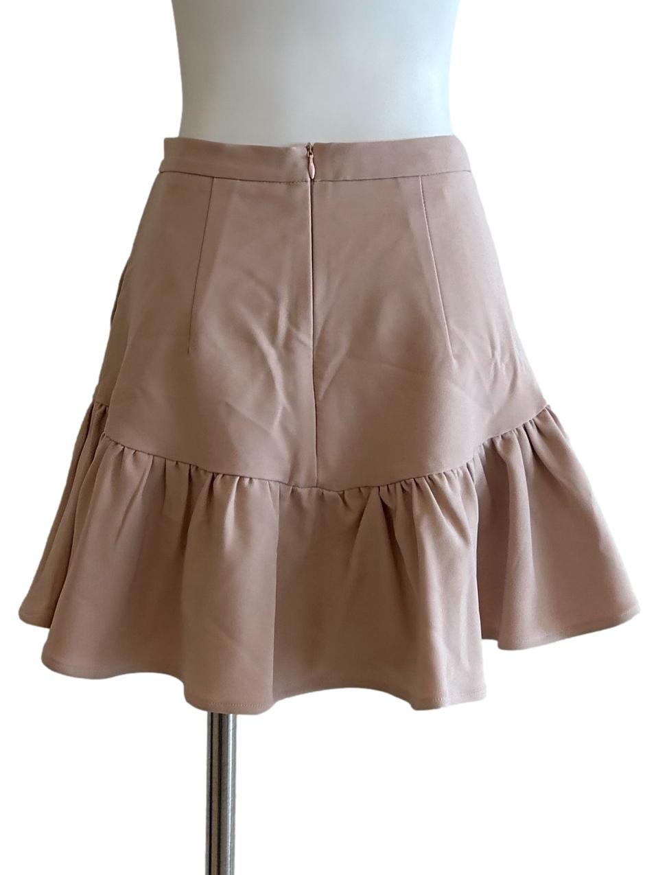 Nude Pink Trumpet Mini Skirt