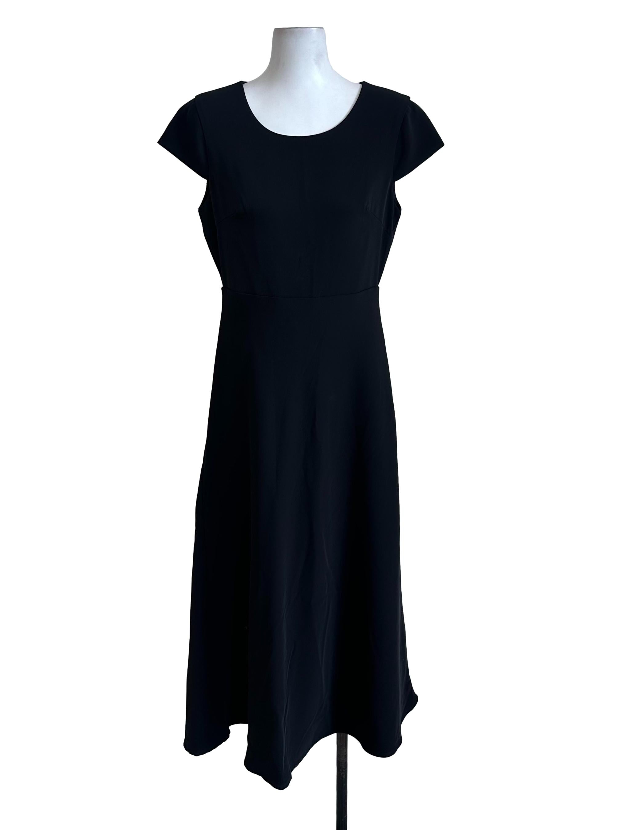 Charcoal Black Round Neck Short Sleeve Dress