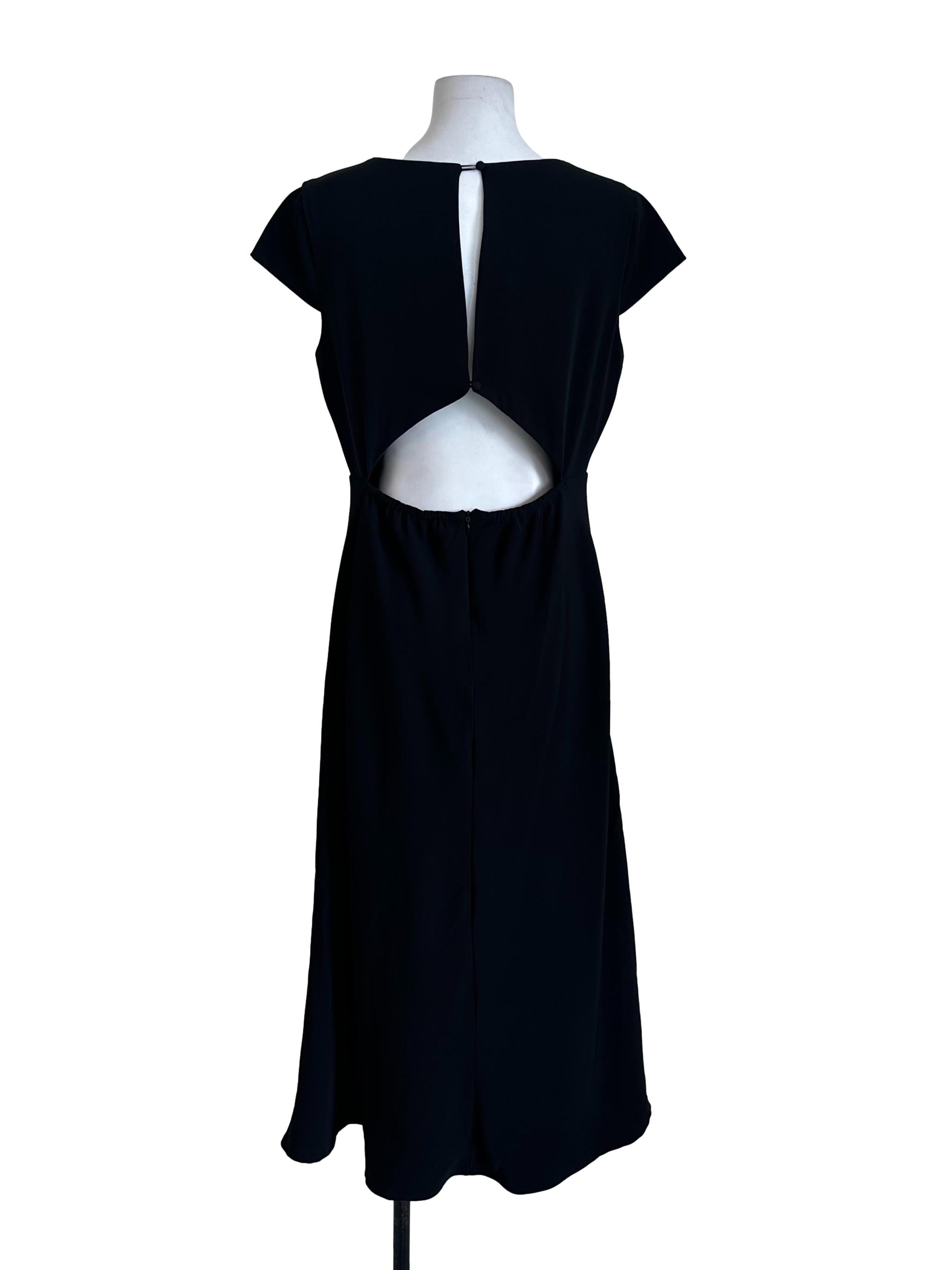 Charcoal Black Round Neck Short Sleeve Dress
