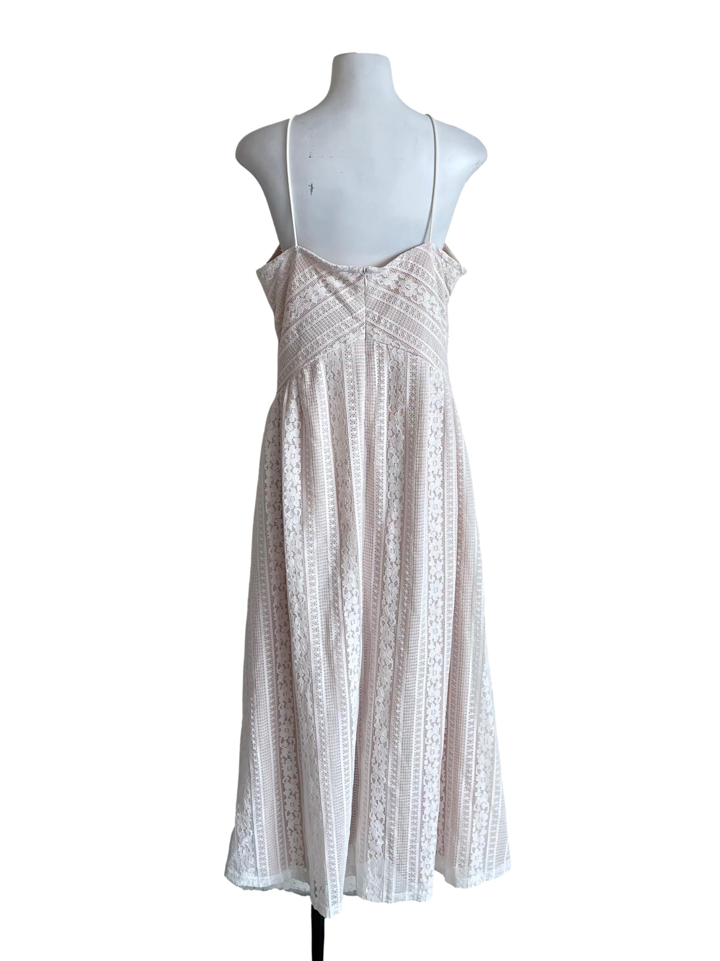 White Floral Lace Halter Dress