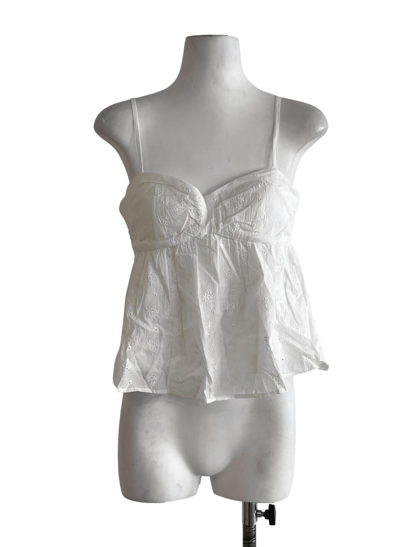 White Spaghetti Strap Sleeveless Top