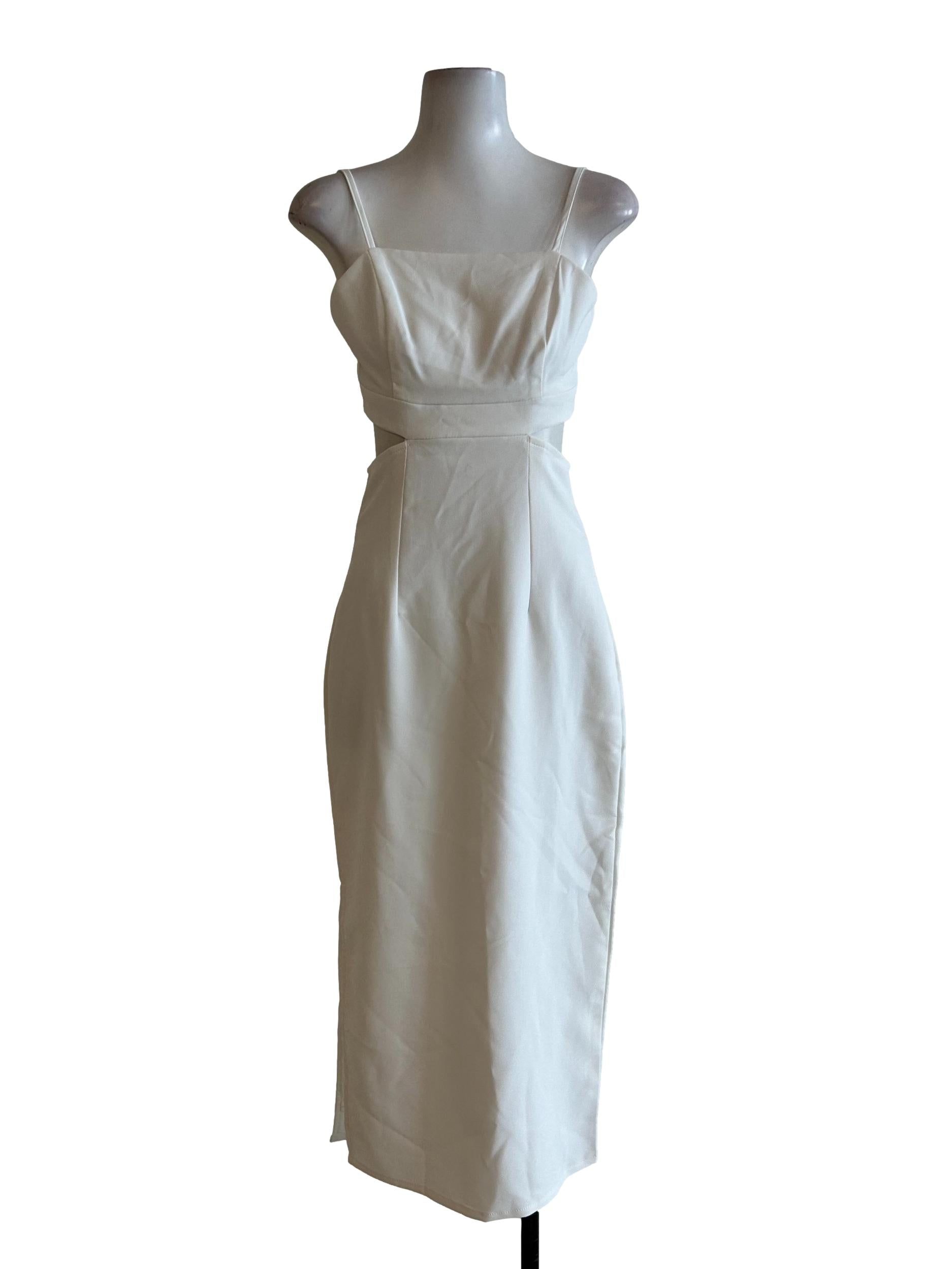 Pearl White Cut Out Dress