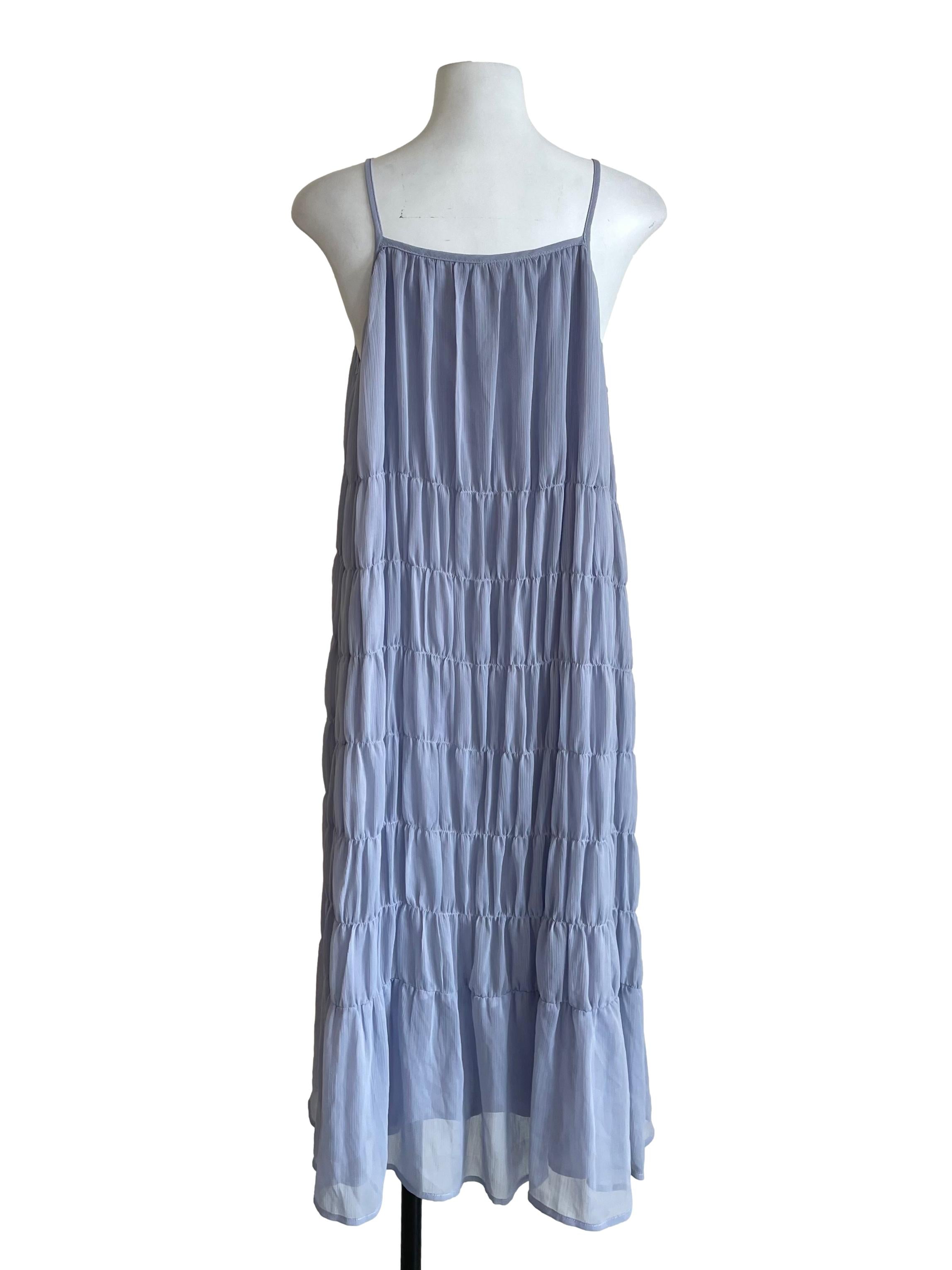 Heather Purple Tiered Chiffon Cami Dress