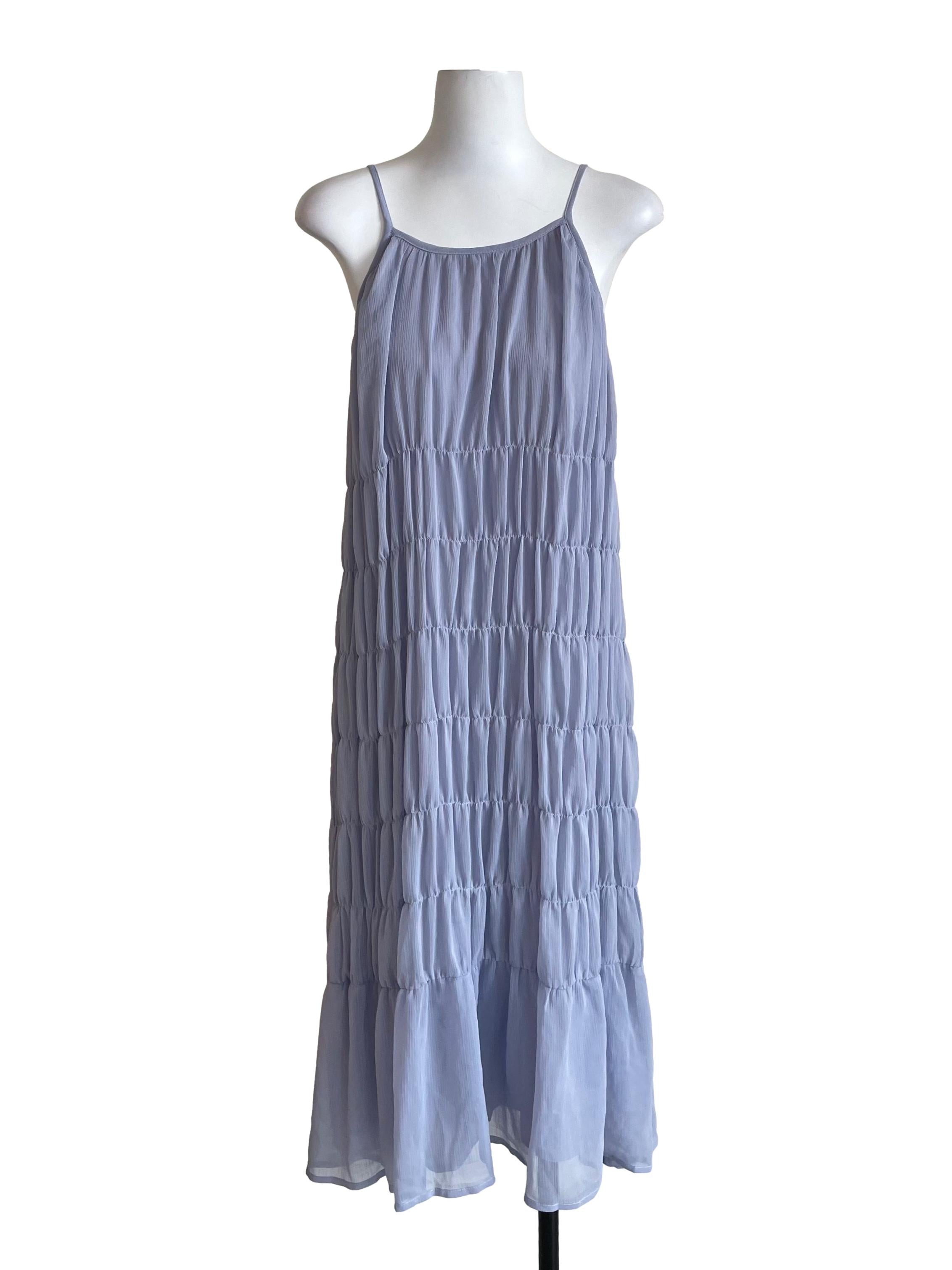 Heather Purple Tiered Chiffon Cami Dress