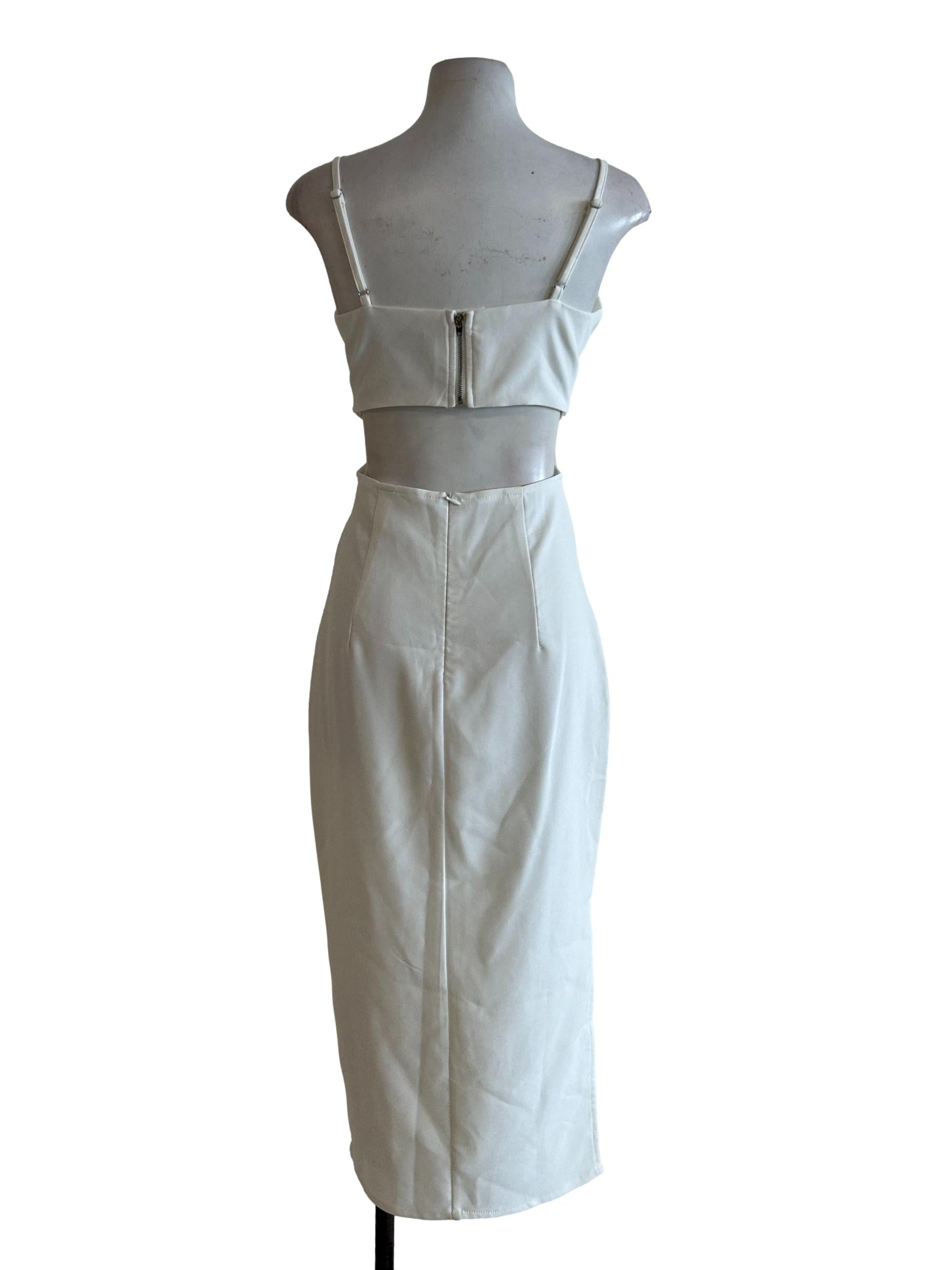 Pearl White Cut Out Dress