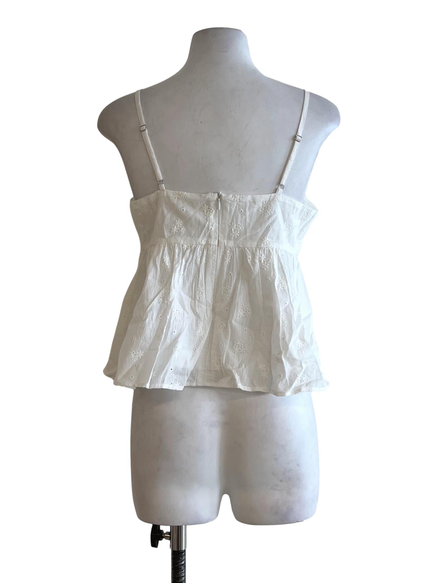 White Spaghetti Strap Sleeveless Top