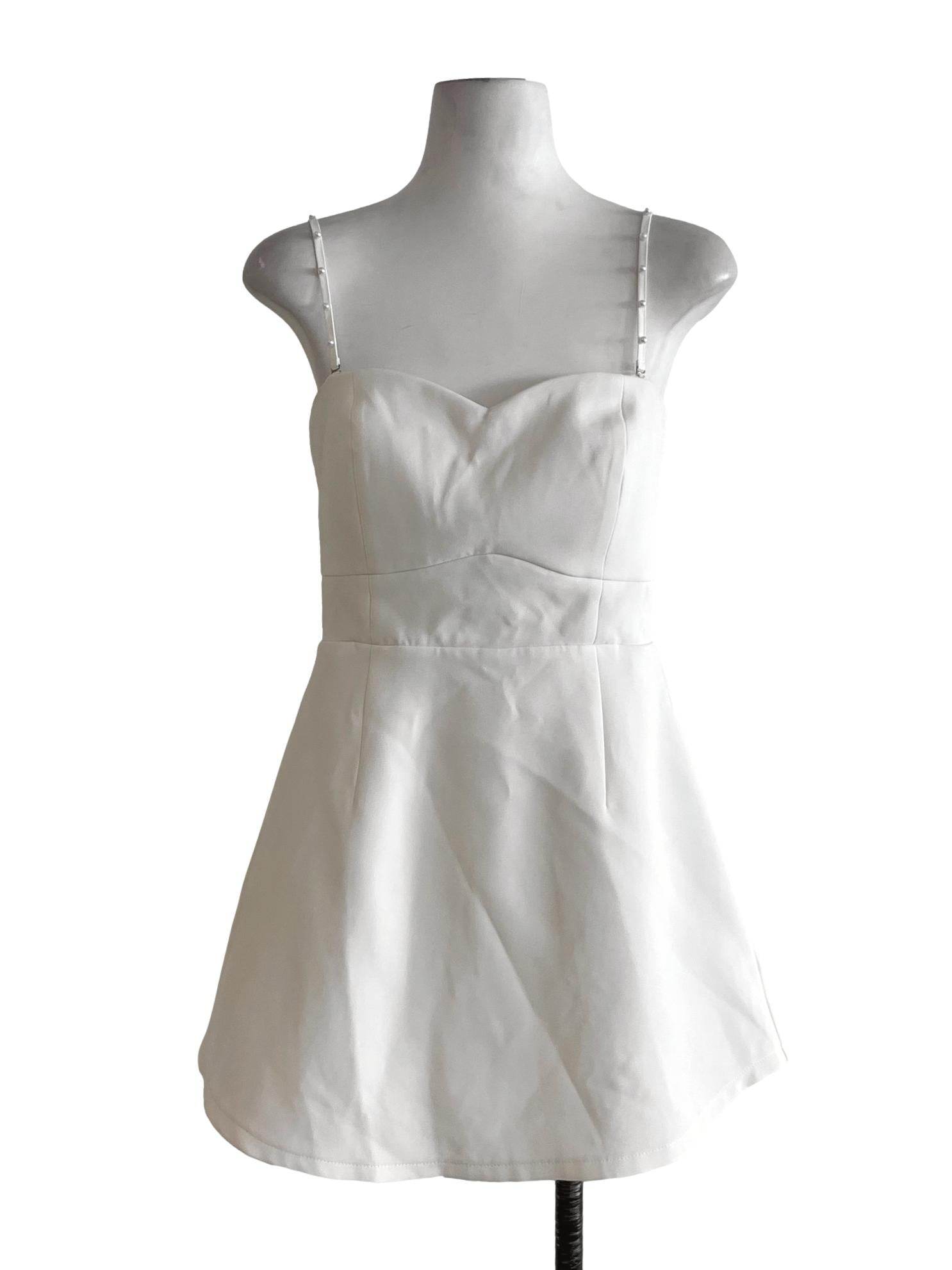 White Sweetheart Neckline A-Line Dress