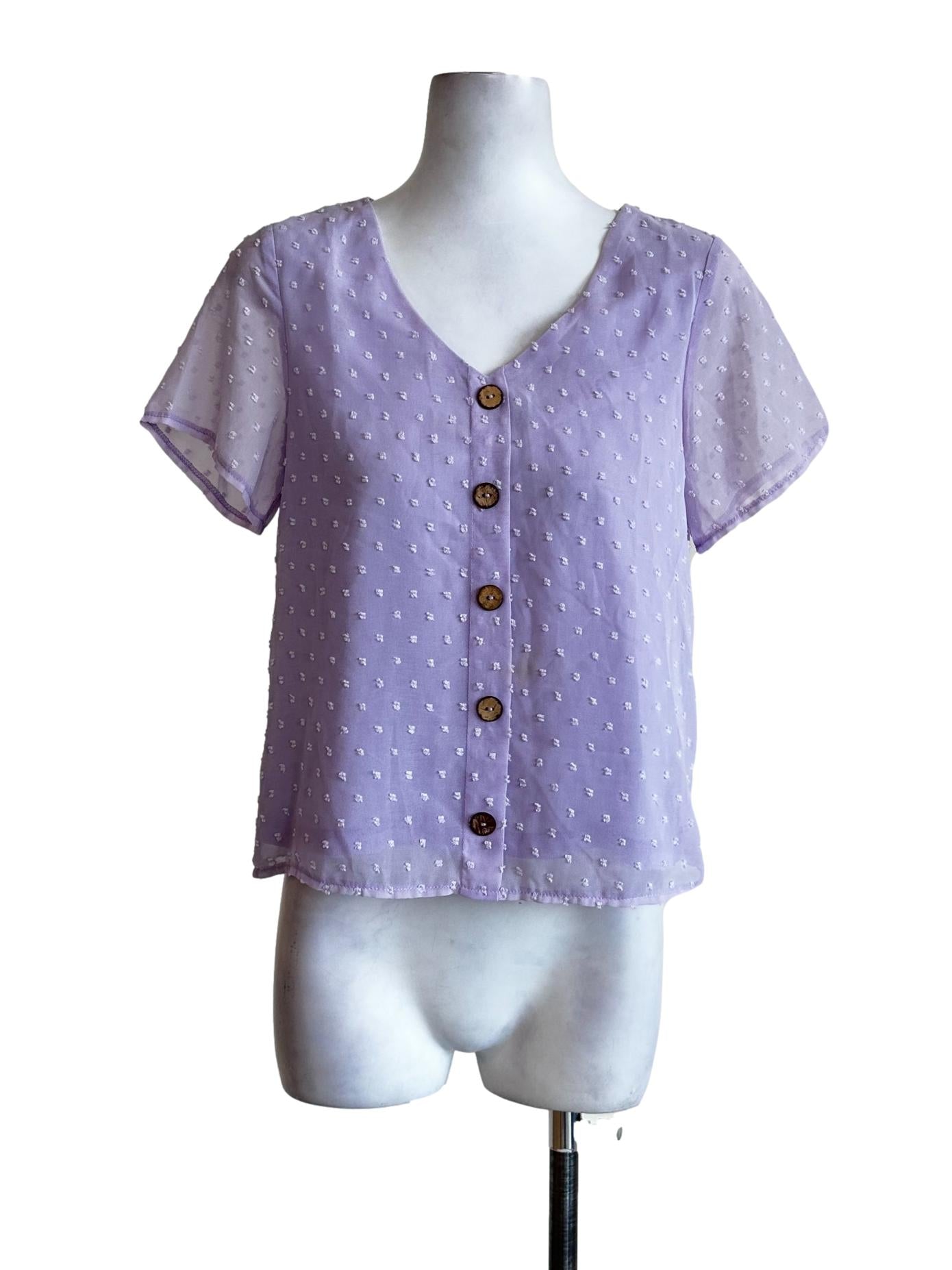 Lavender Purple Dots Pattern Top
