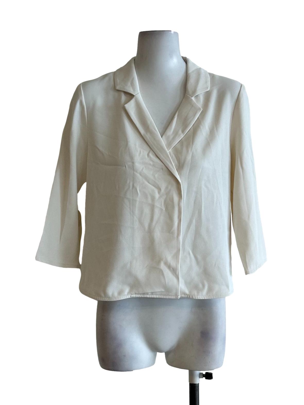 Ivory White Collar Blouse