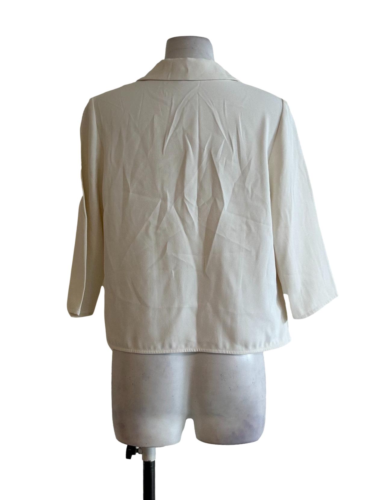 Ivory White Collar Blouse