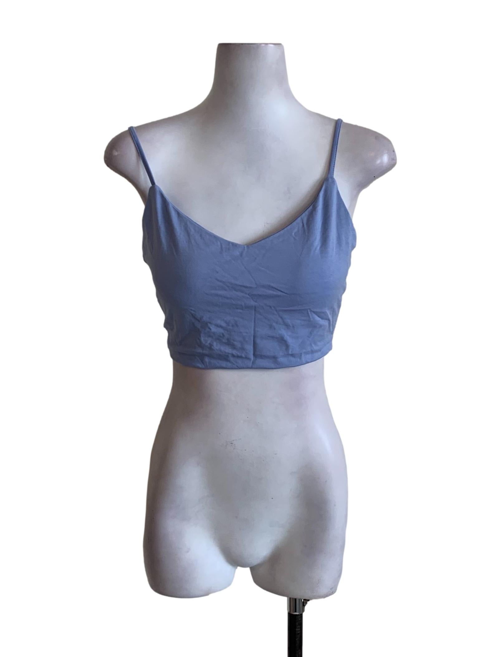 Cerulean V-Neckline Cropped Tank Top