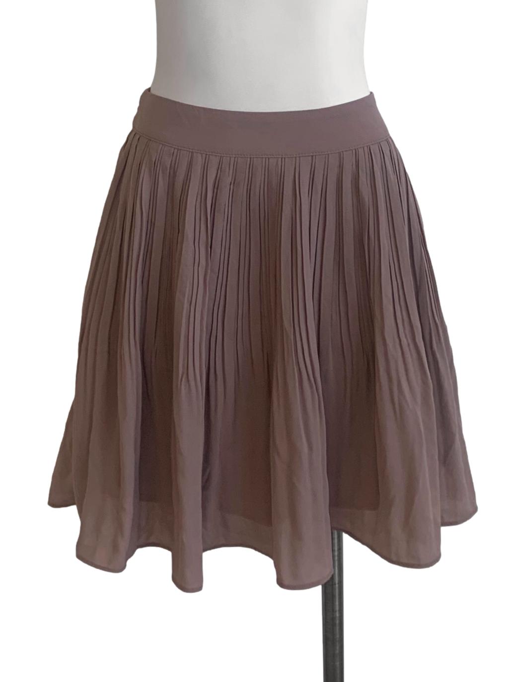 Sepia Beige Pleated Skirt