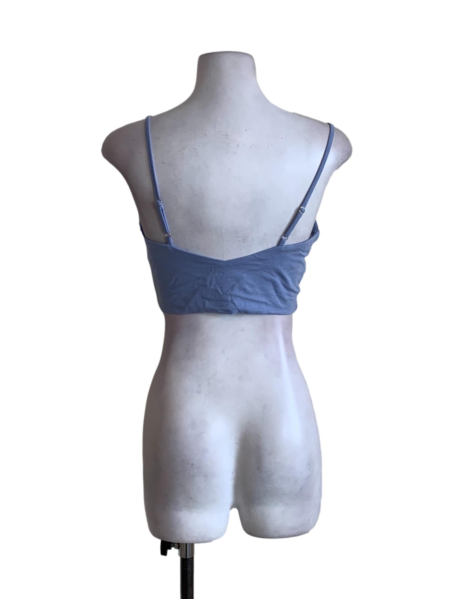 Cerulean V-Neckline Cropped Tank Top