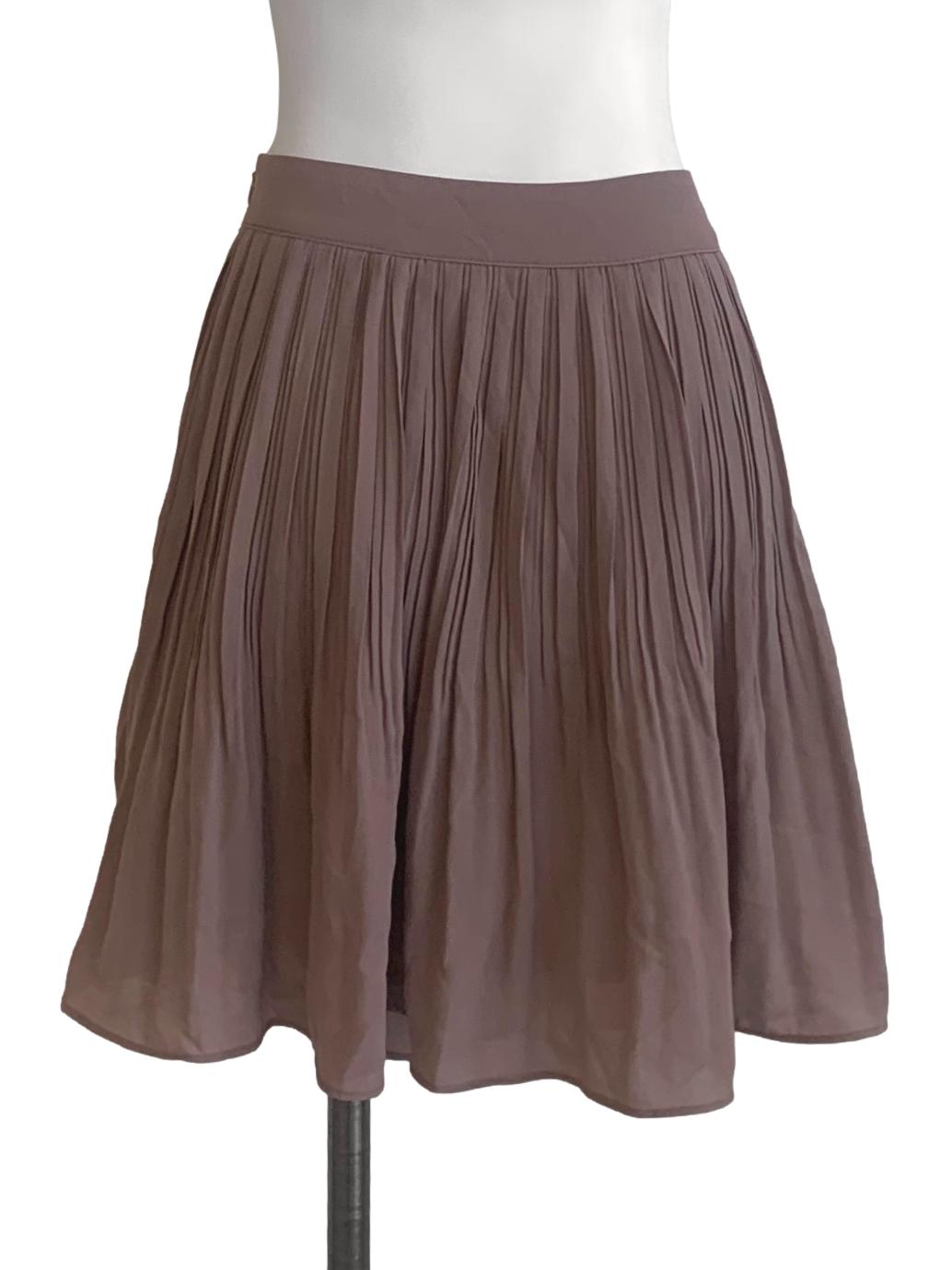 Sepia Beige Pleated Skirt