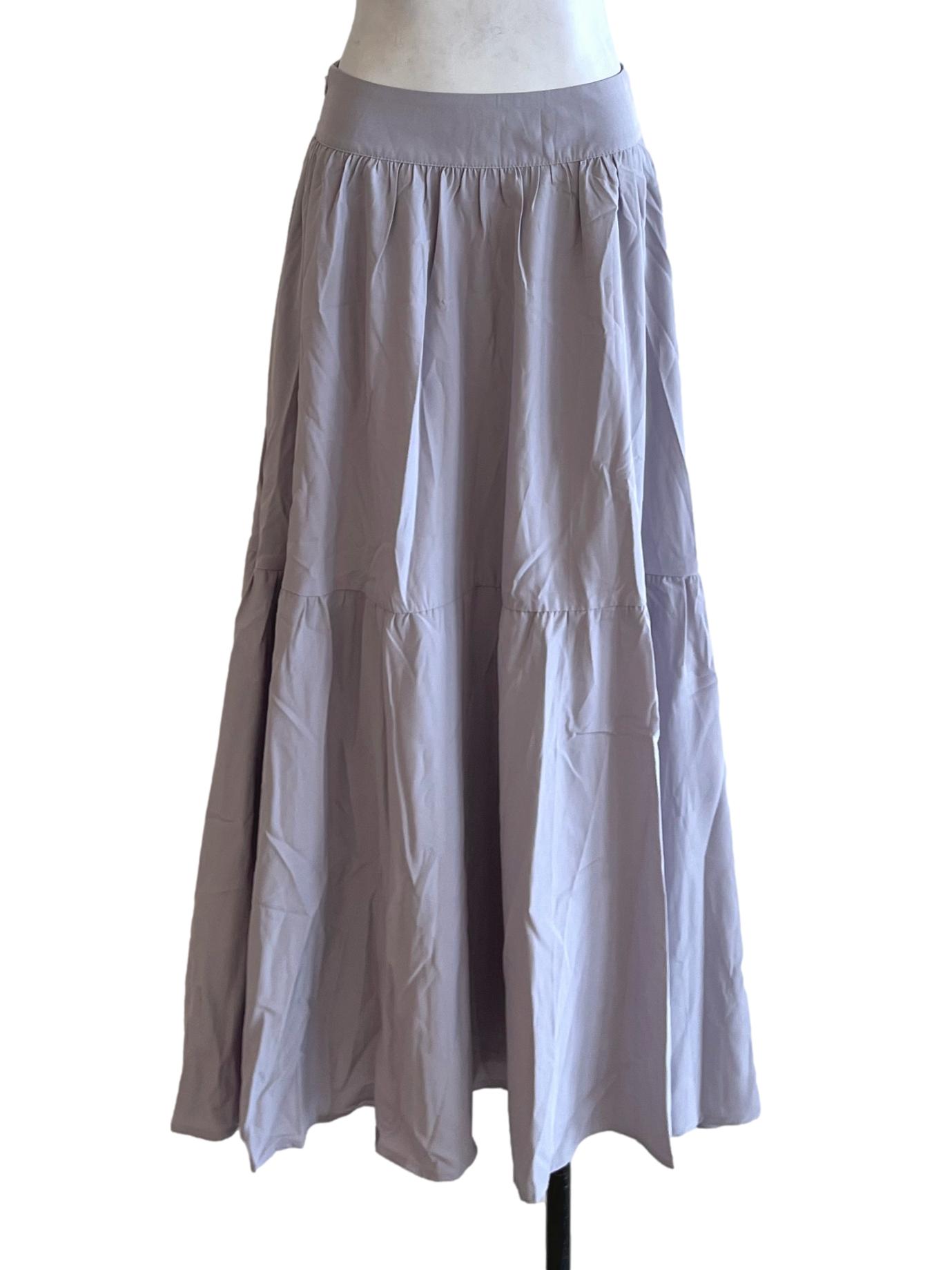 Lilac Purple High-Waisted A-Line Skirt