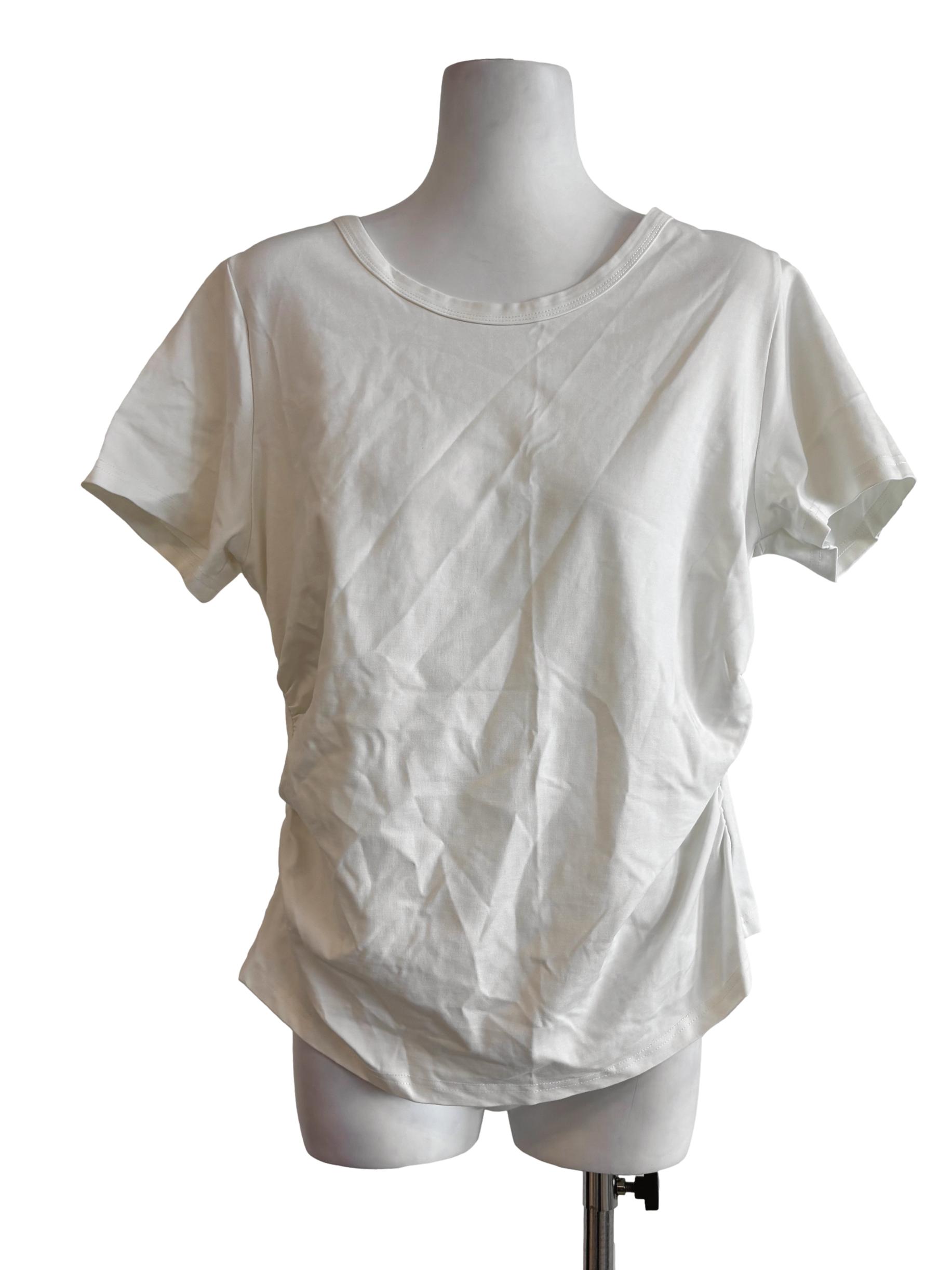 Pearl White Ruched T-Shirt