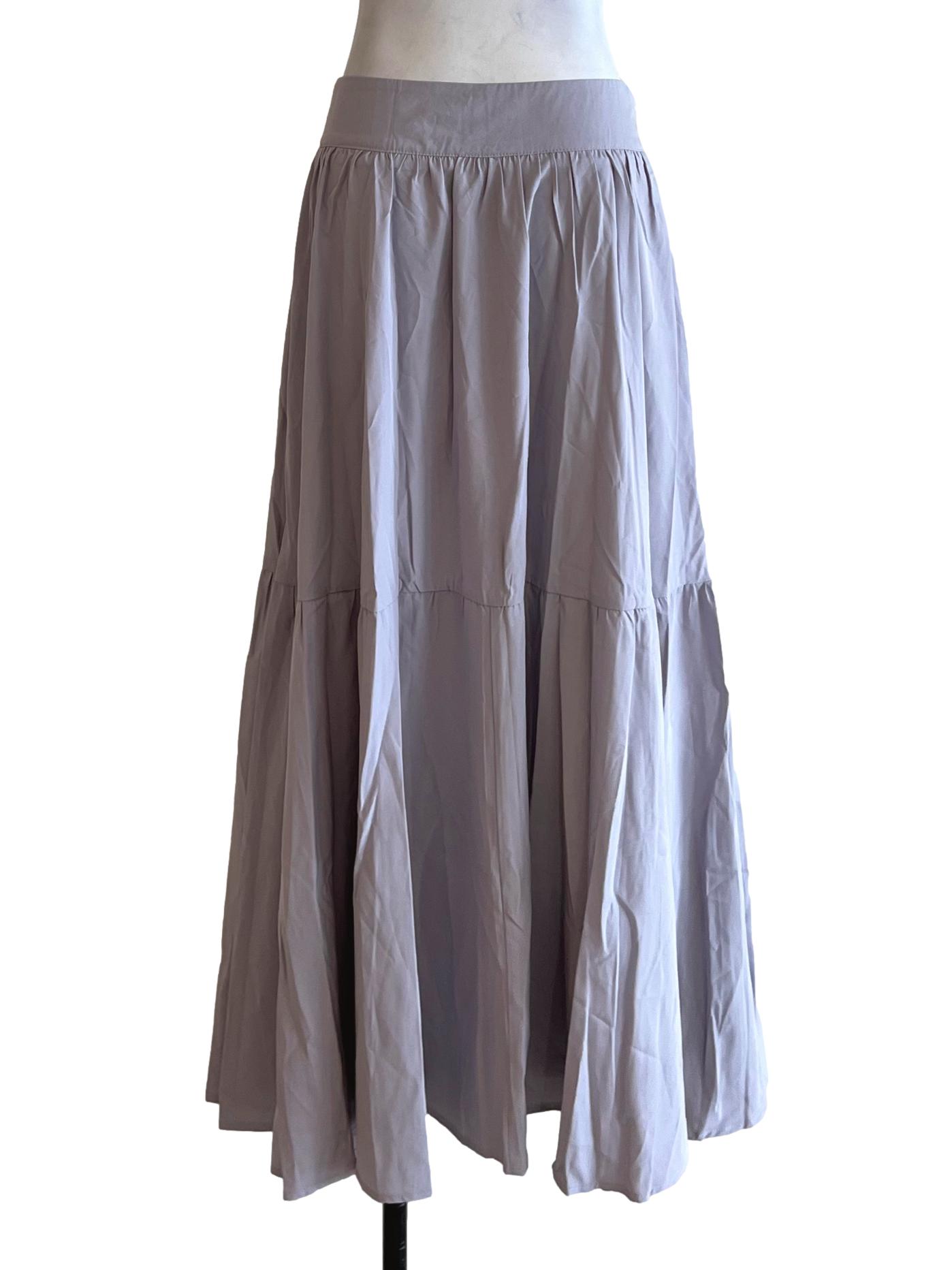 Lilac Purple High-Waisted A-Line Skirt