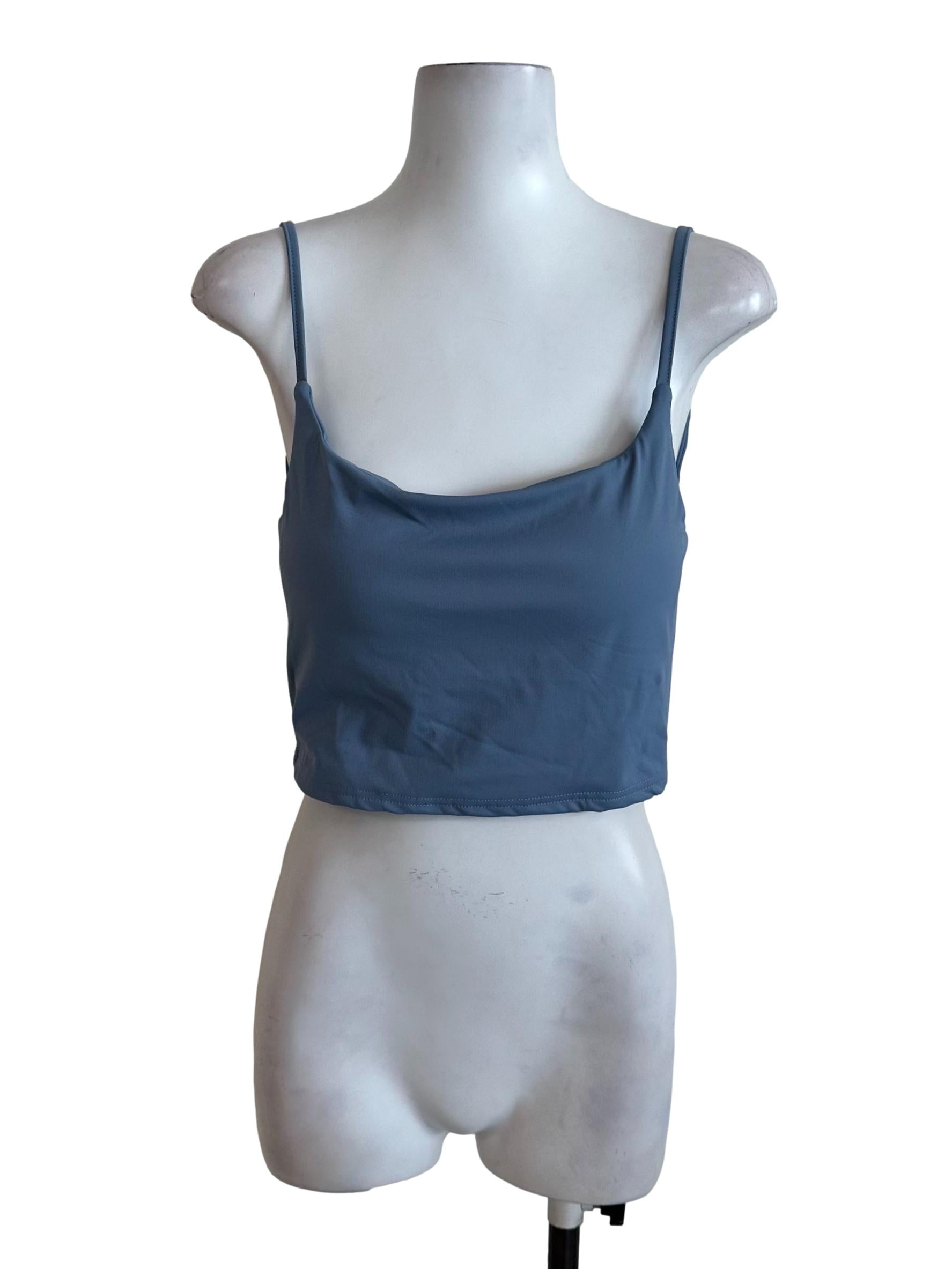 Dusty Blue Scoop Neckline Top