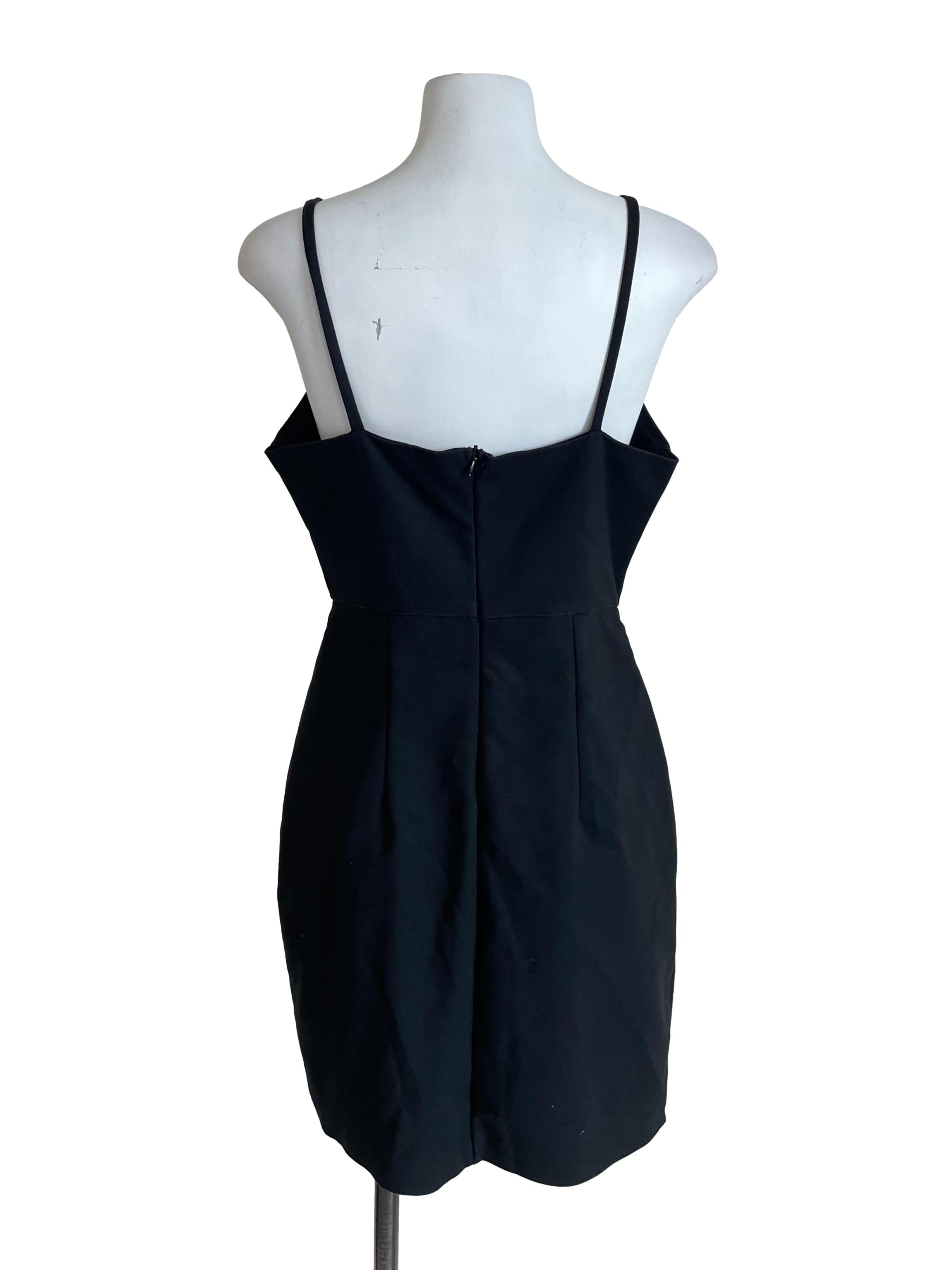 Black Slit Sheath Mini Dress
