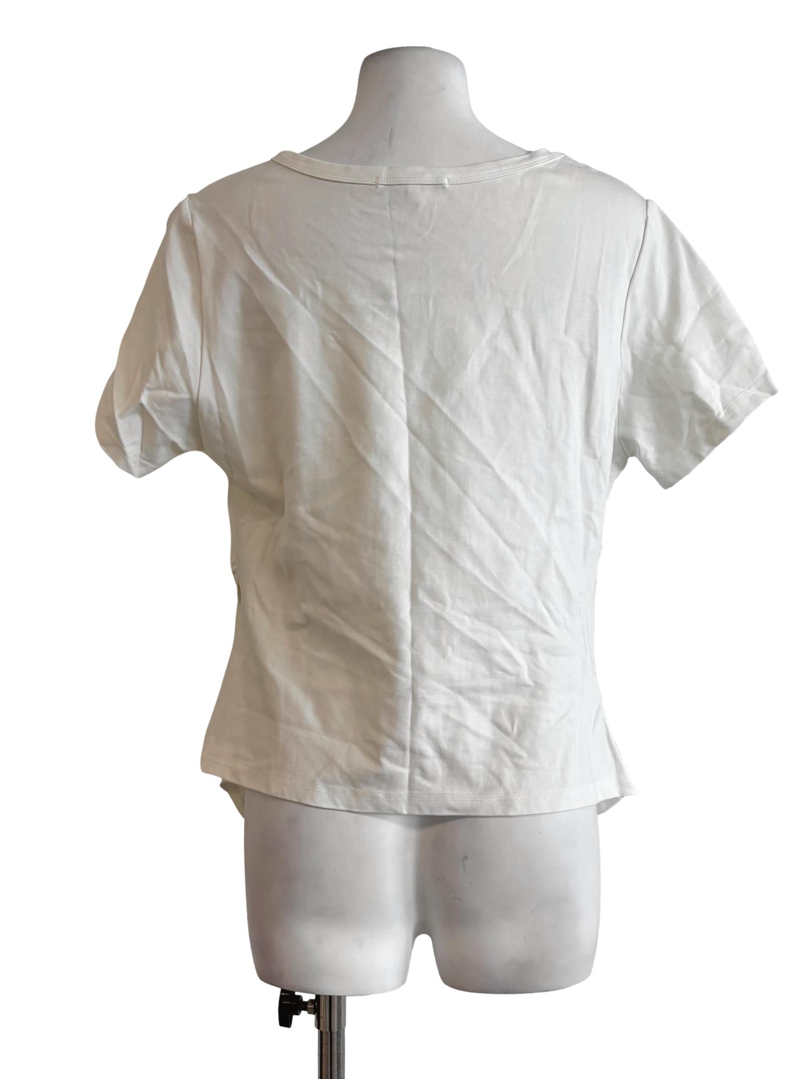 Pearl White Ruched T-Shirt