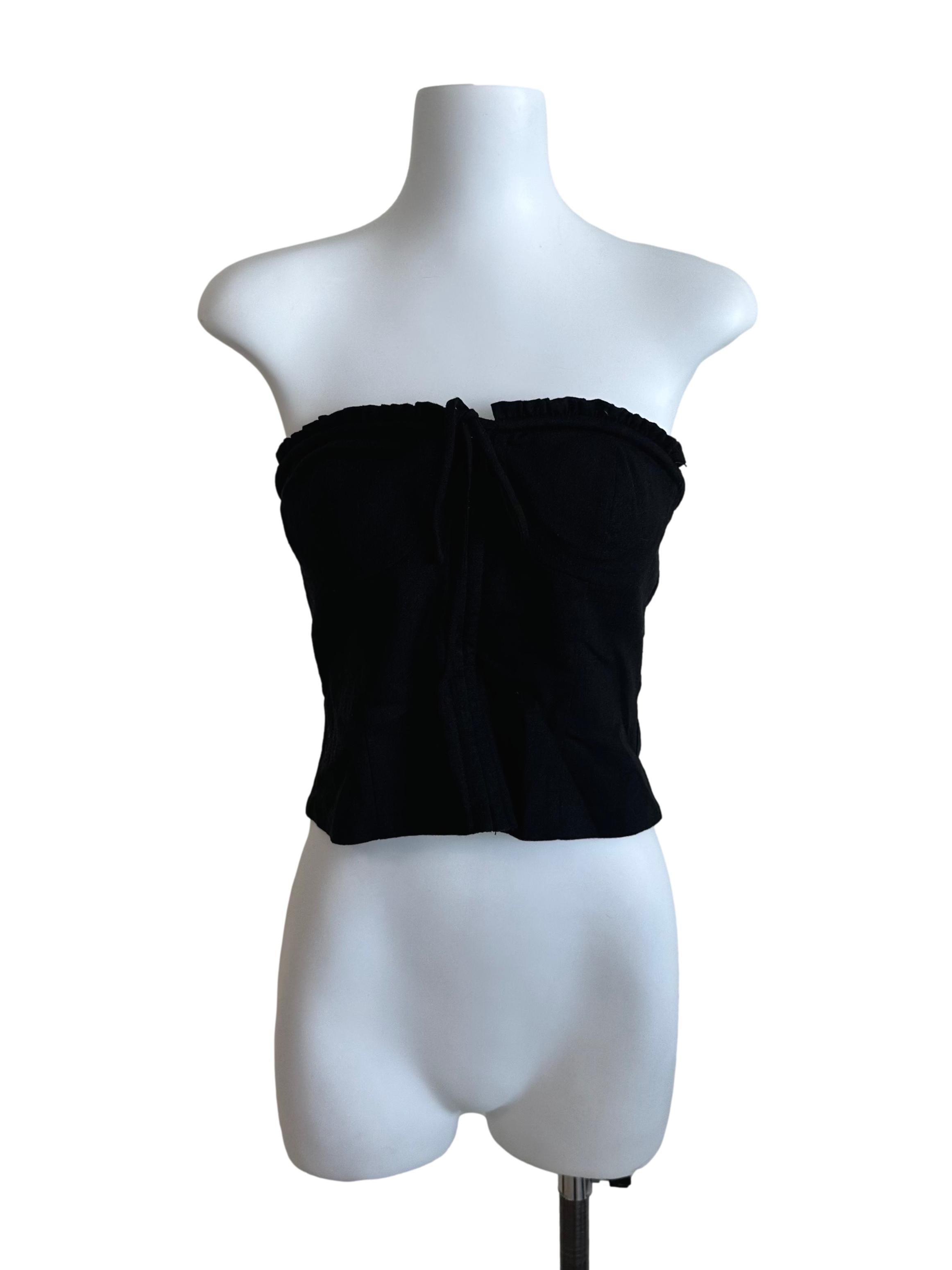 Raven Black Ribbon Tube Top