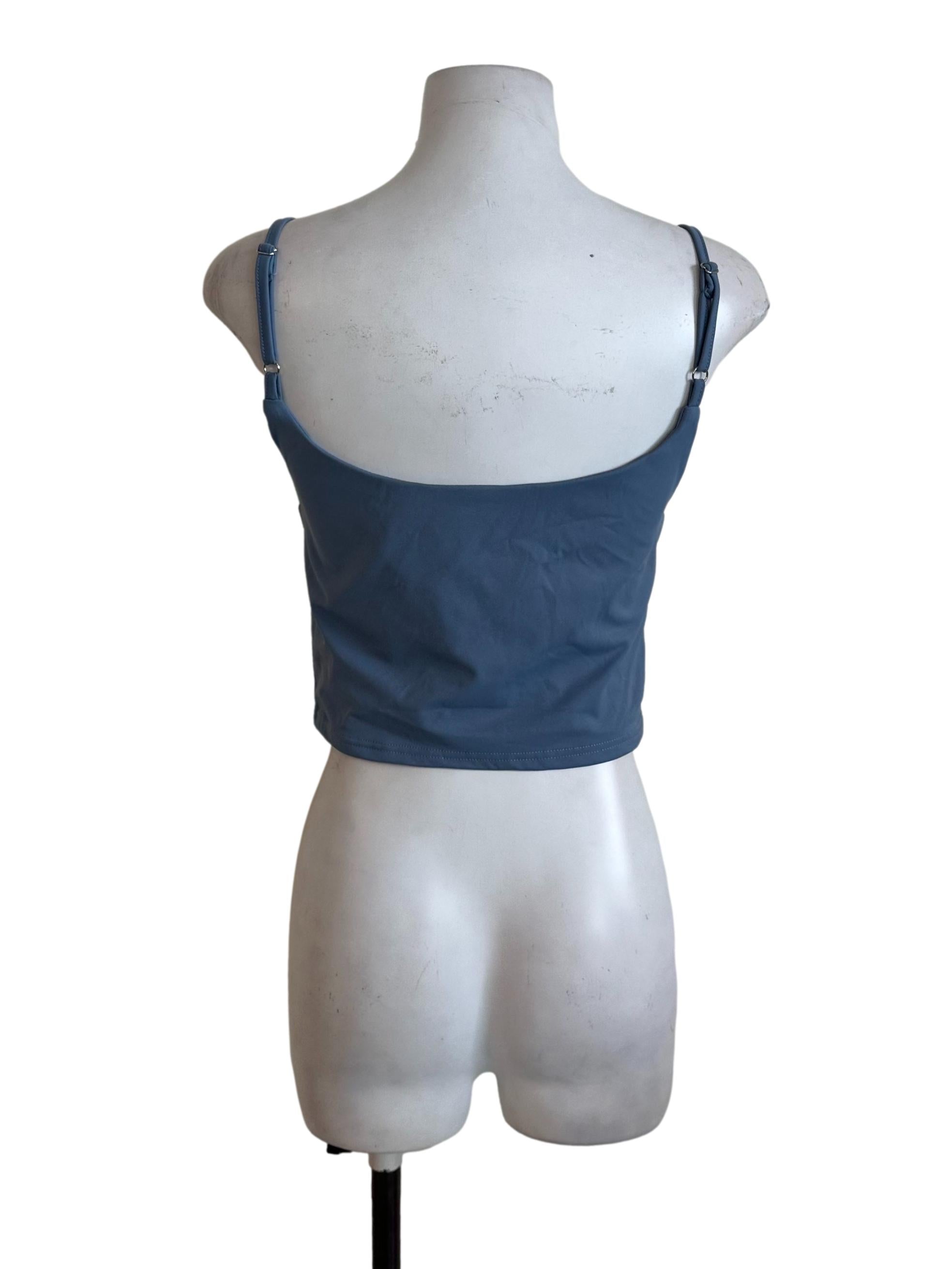 Dusty Blue Scoop Neckline Top