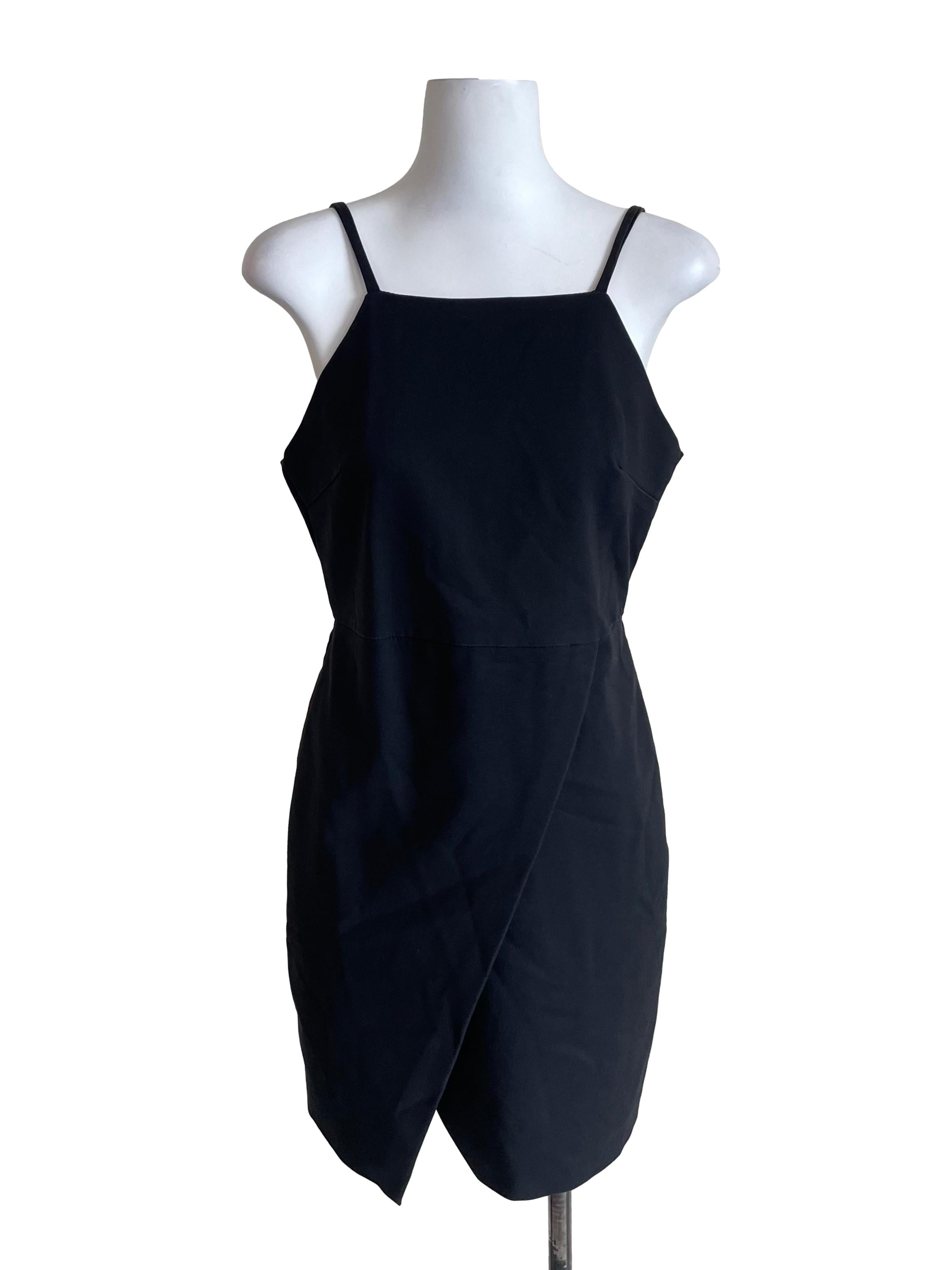 Black Slit Sheath Mini Dress