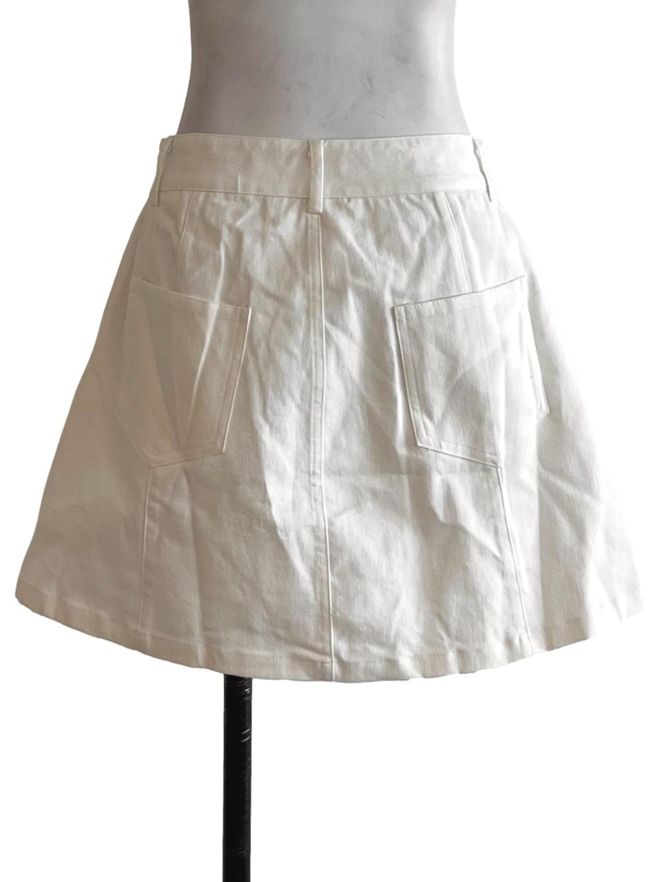 White High-Waisted Mini Skirt