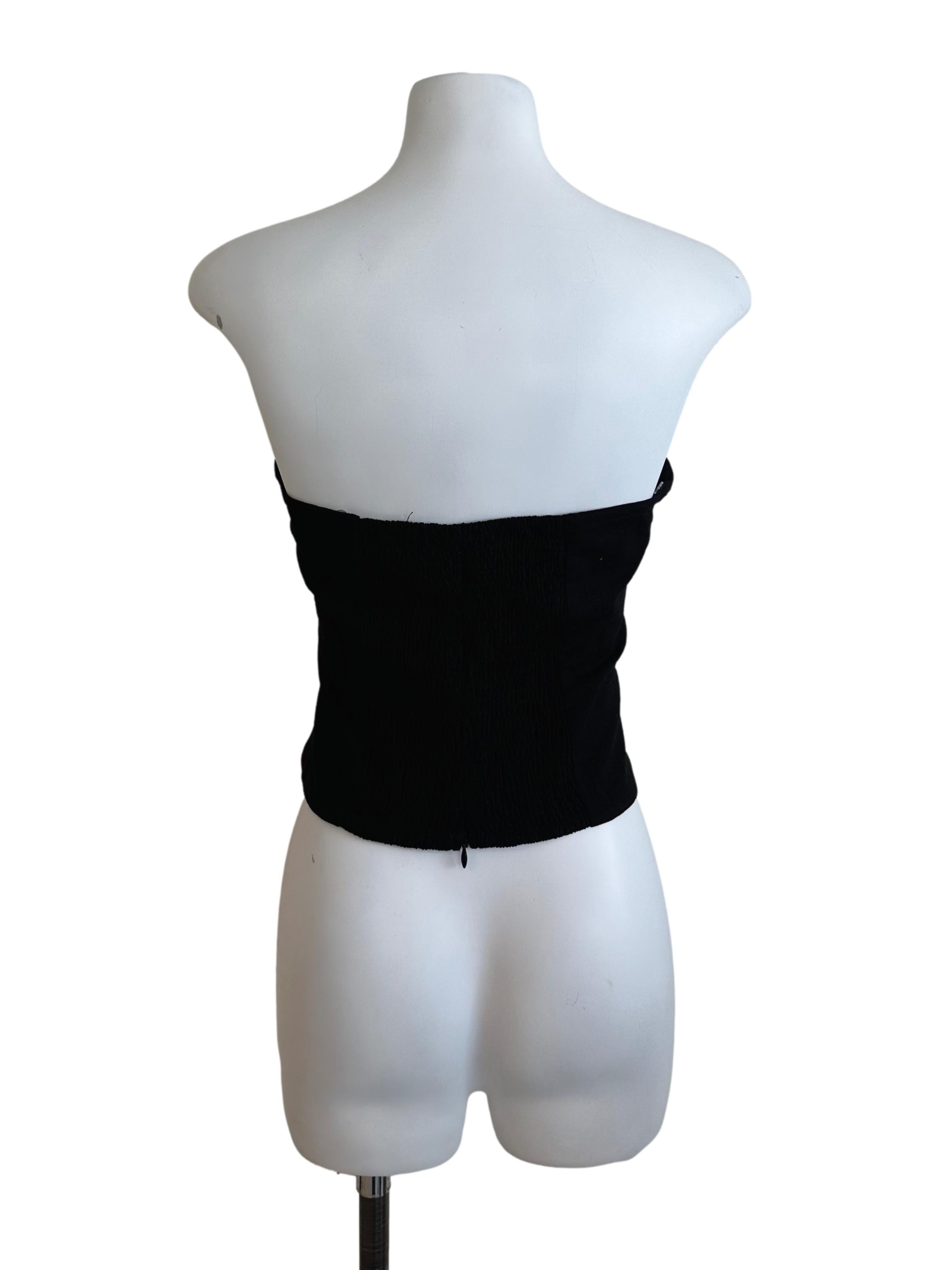 Raven Black Ribbon Tube Top
