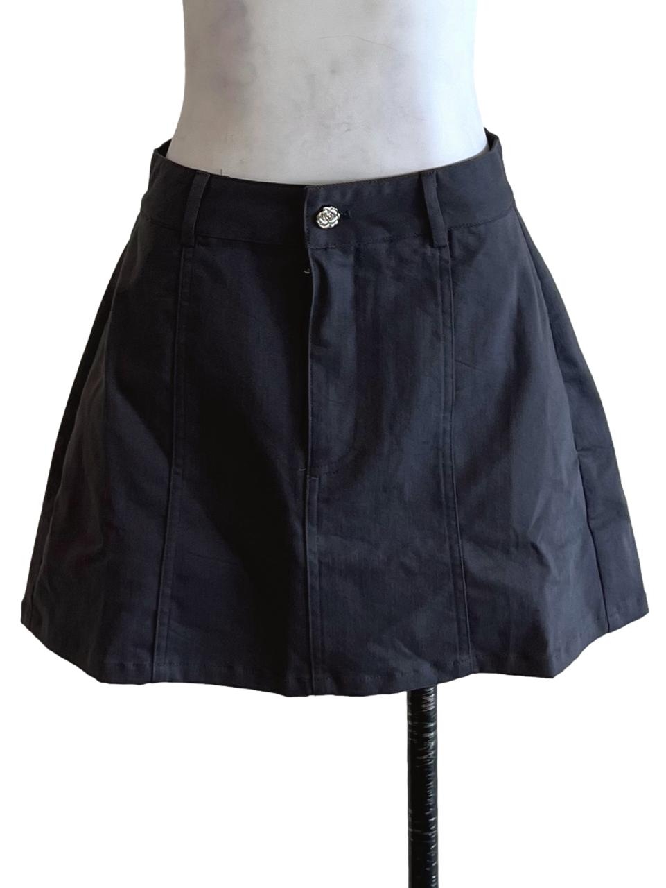 Smoke Grey High-Waisted Mini Skirt