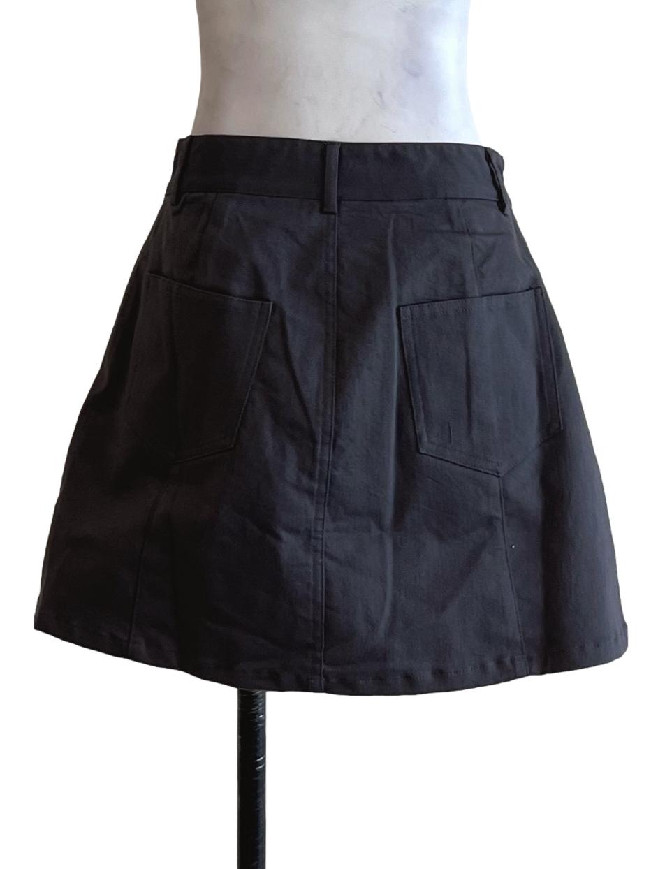 Smoke Grey High-Waisted Mini Skirt
