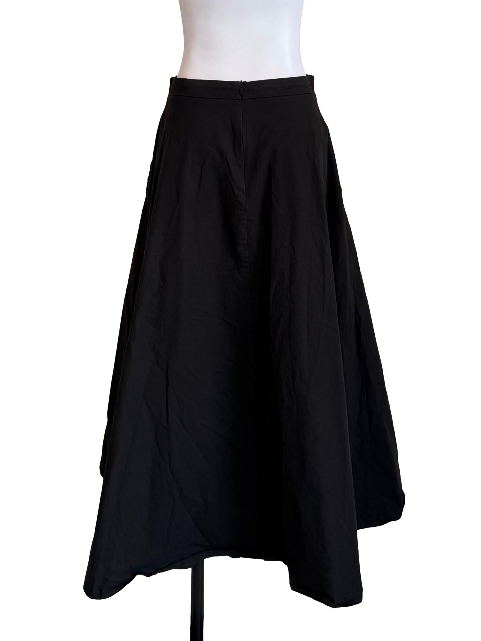 Charcoal Scrunch Pockets A-Line Skirt
