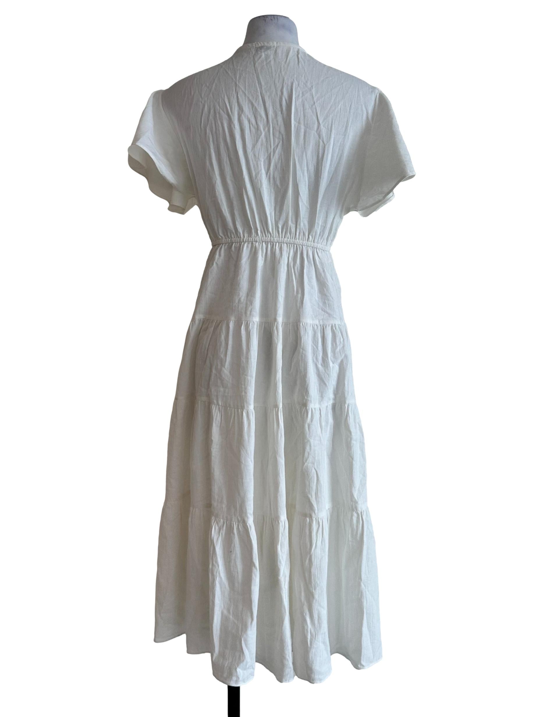 Egg Shell V Neckline Dress