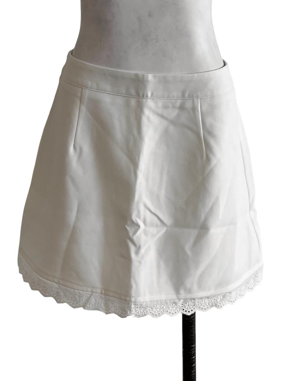 White High-Waisted Mini Skirt