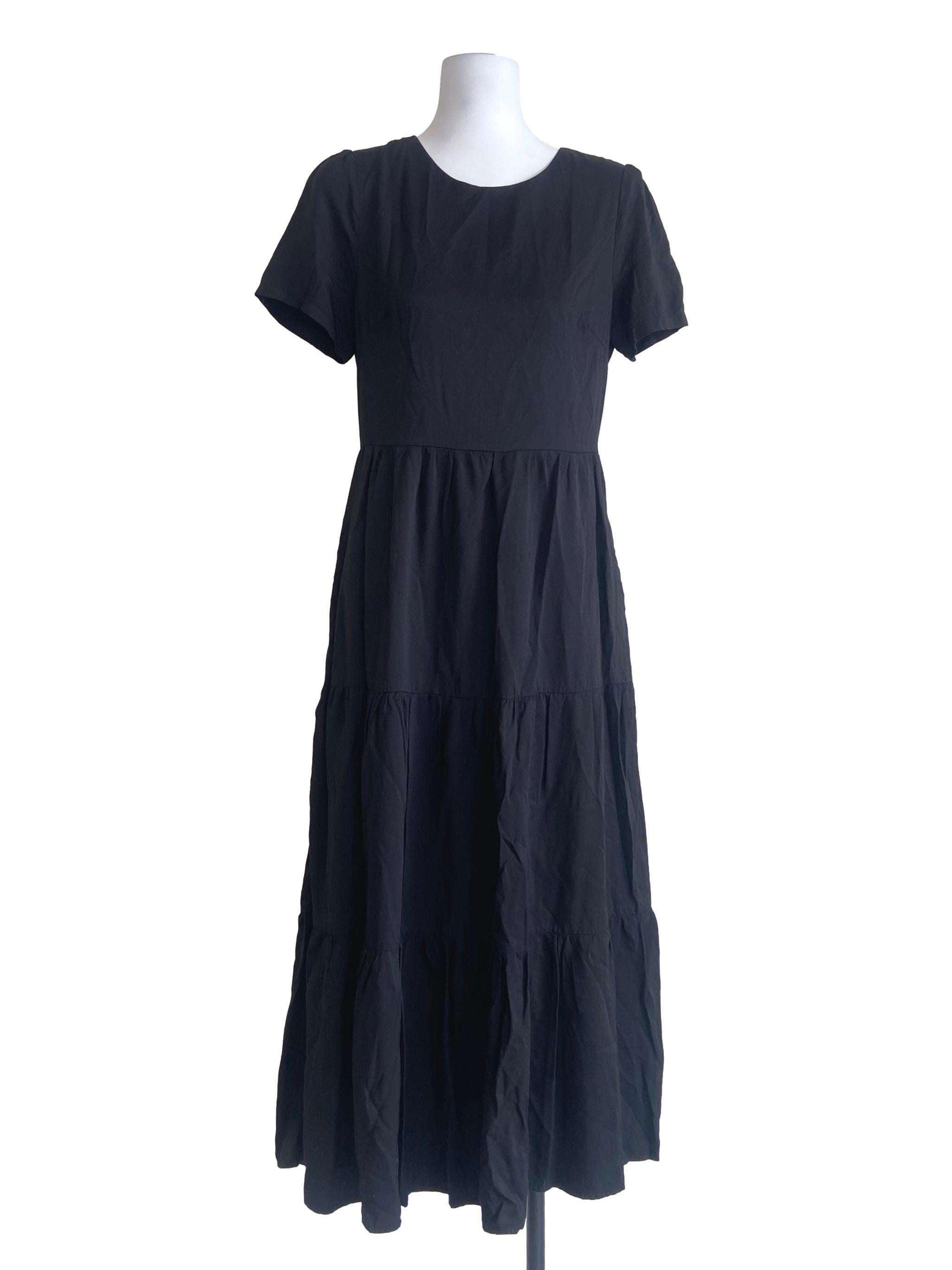 Black Tiered Empire Dress