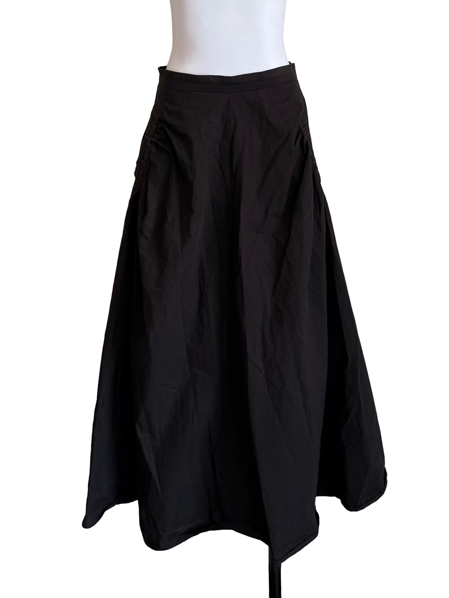 Charcoal Scrunch Pockets A-Line Skirt