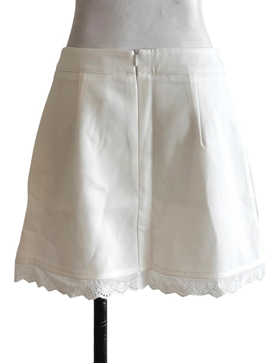 White High-Waisted Mini Skirt