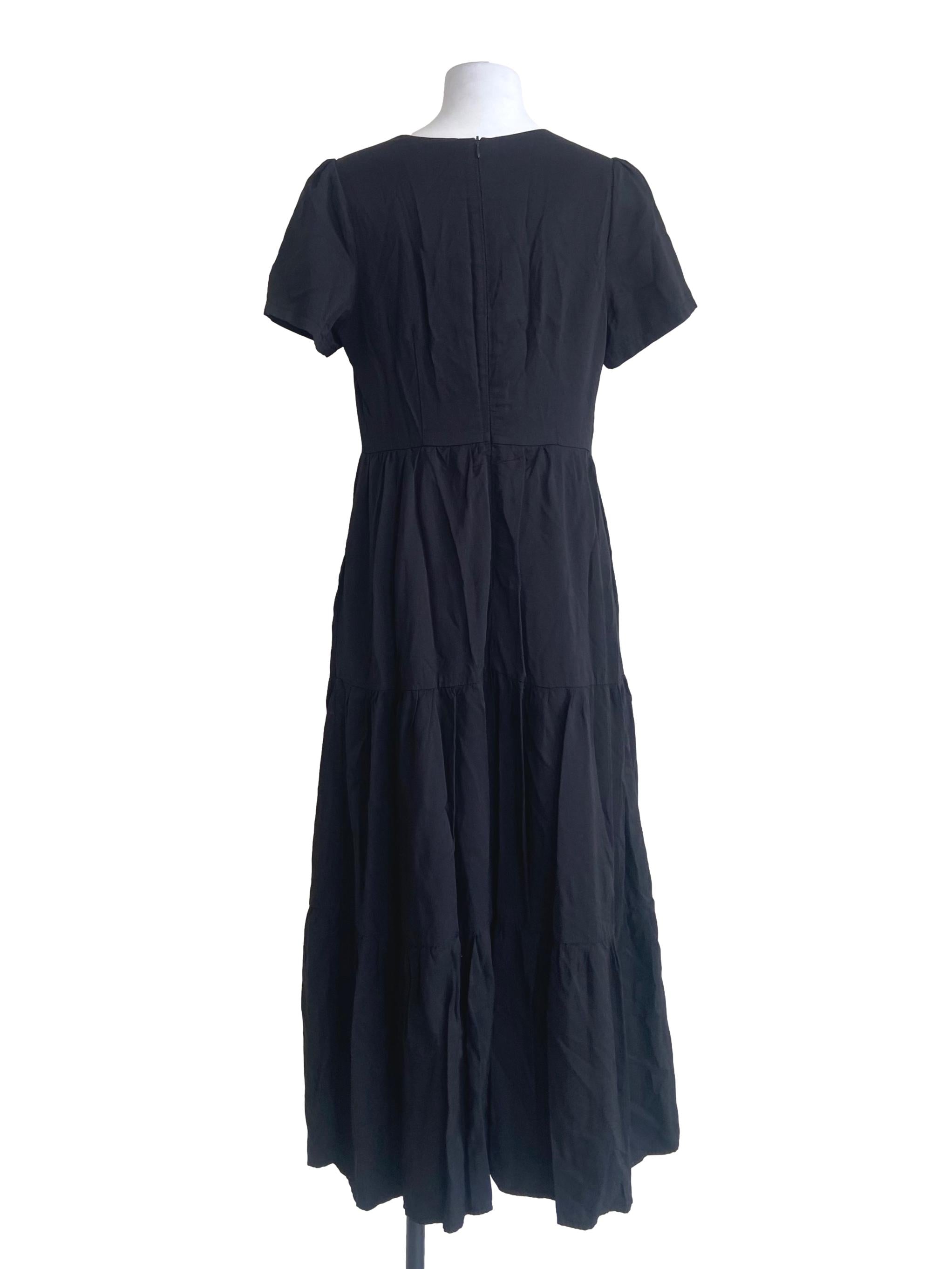 Black Tiered Empire Dress
