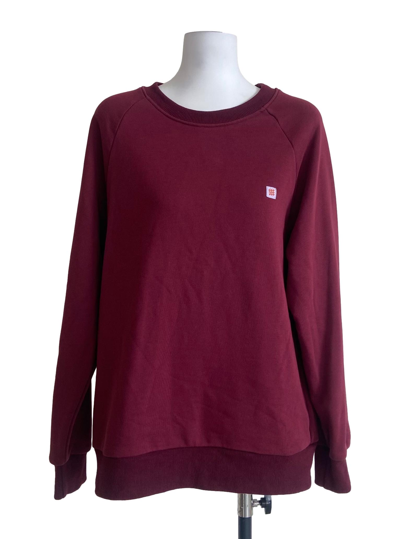 Lipstick Red Jewel Neck Sweatshirt