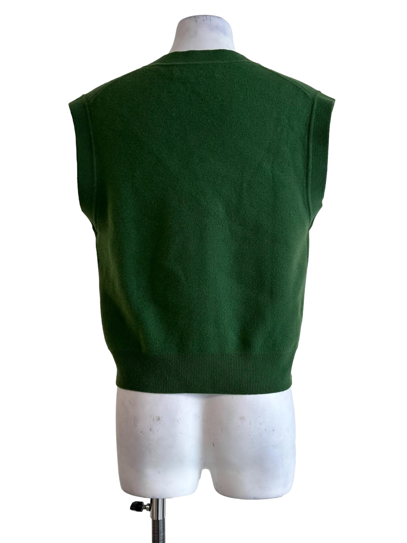 Emerald Green V Neckline Knit Sleeveless Top
