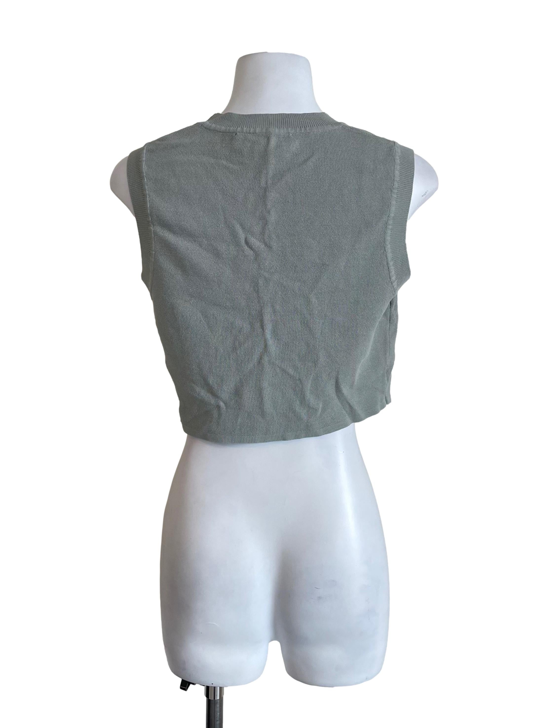 Pistachio Knit Crop Sleeveless Top