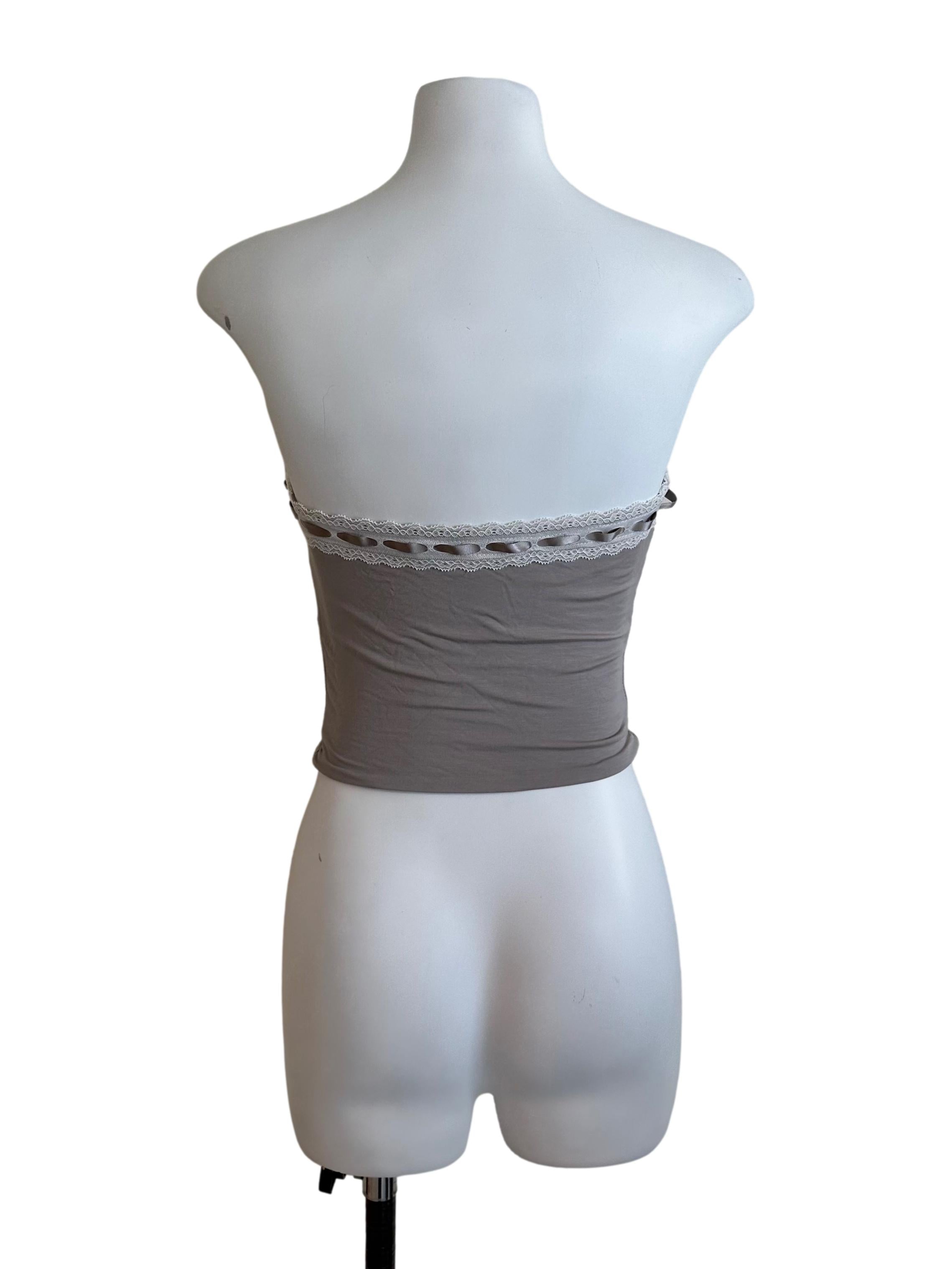 Ash Grey Ribbon Tube Top