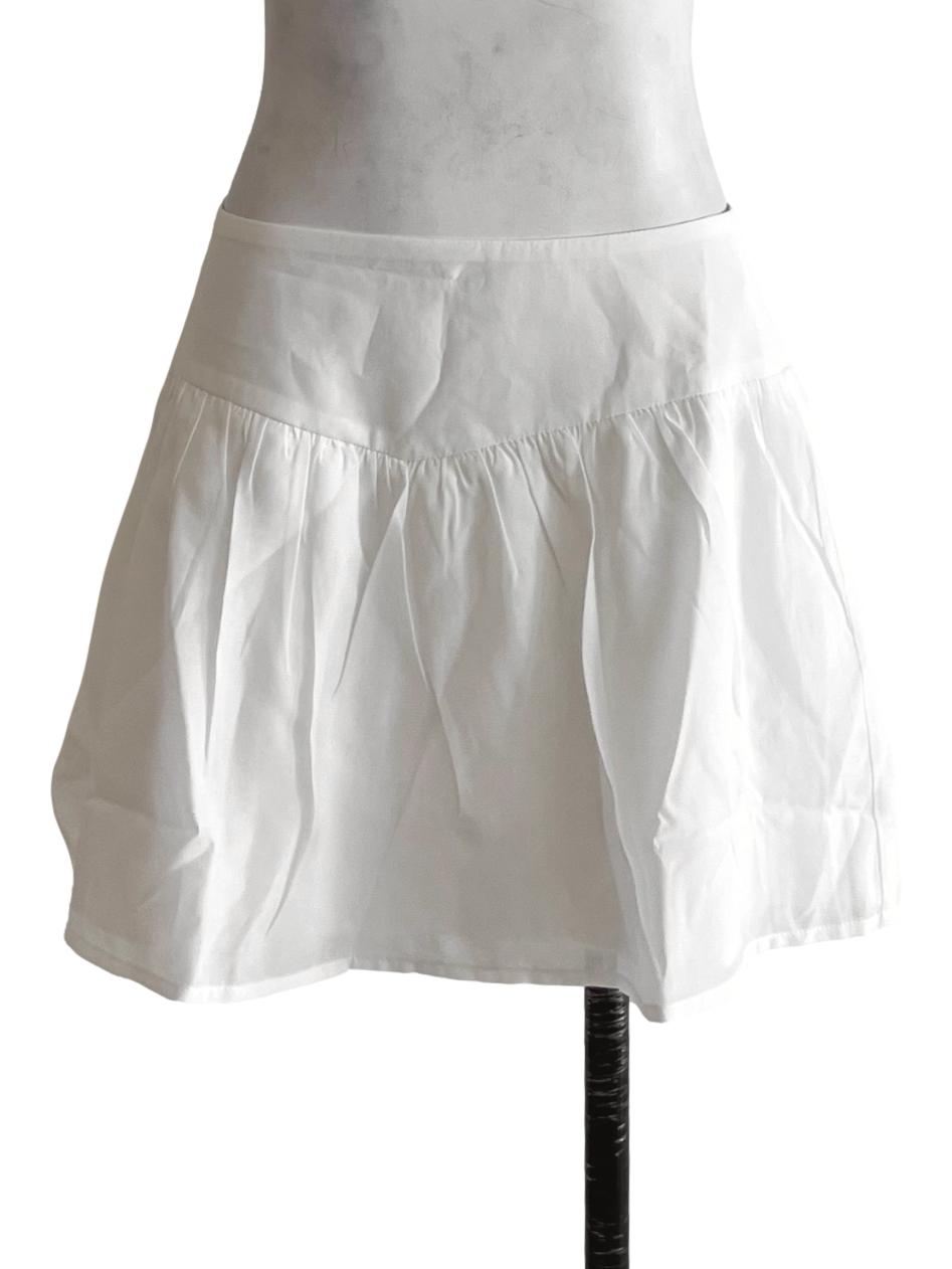 White High-Waisted Mini Skirt