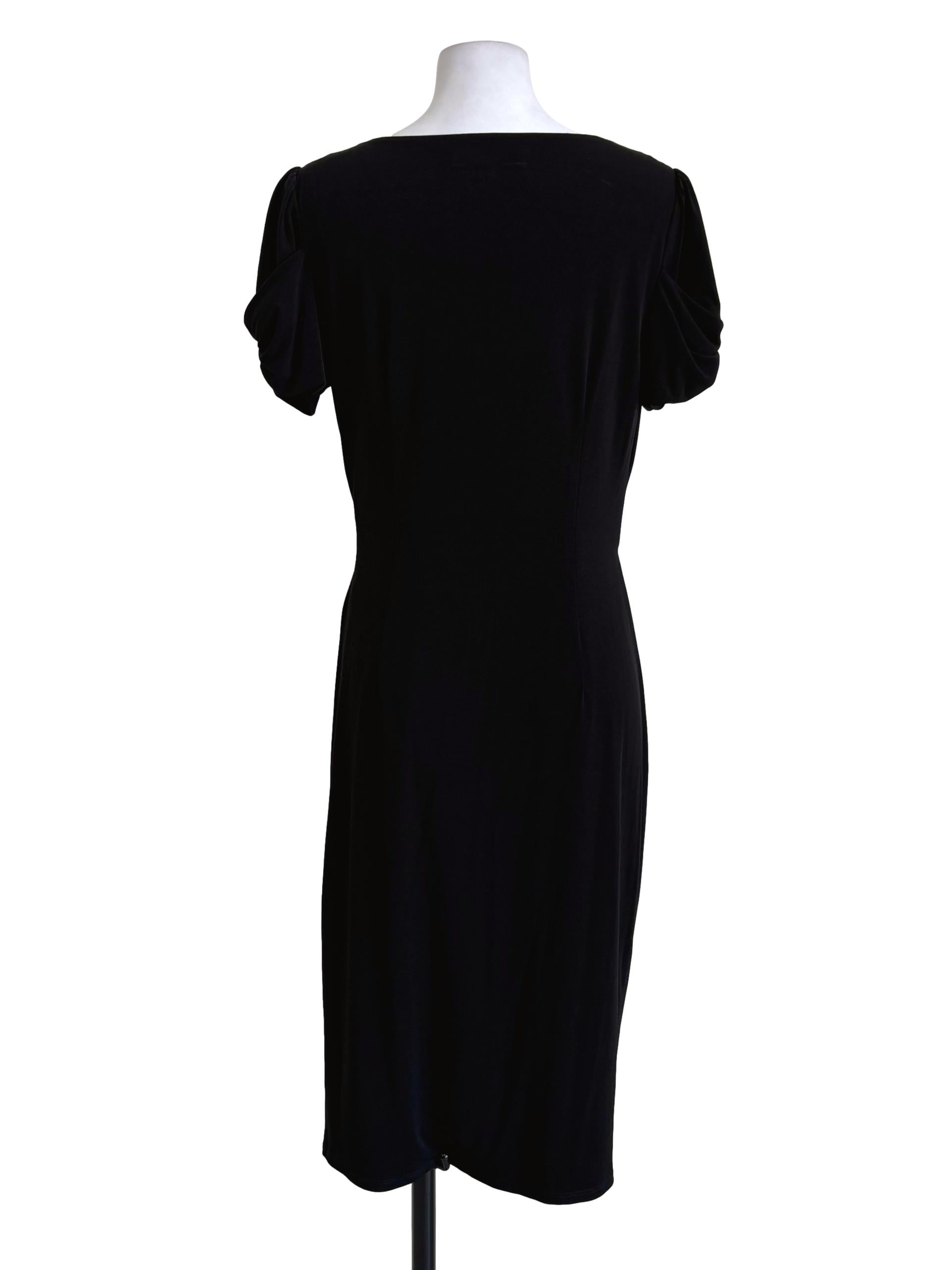 Black Sequin Gathered Dress