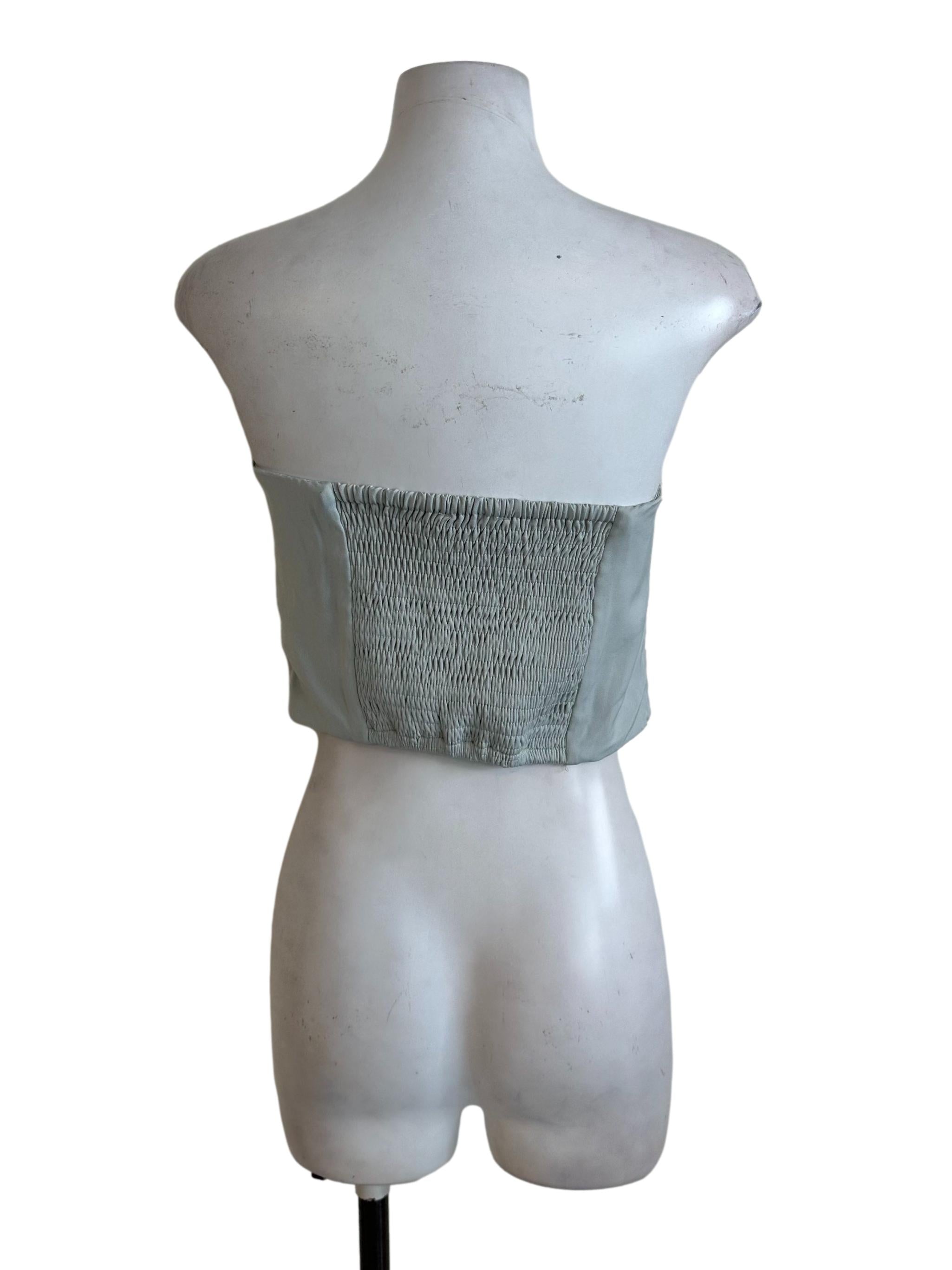 Pale Green Pleated Sweetheart Tube Top