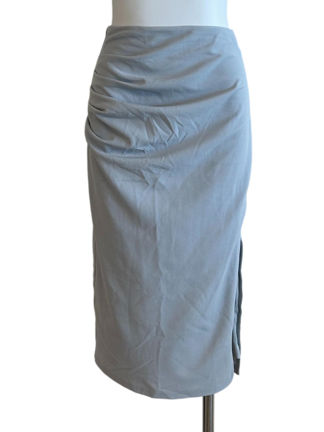 Light Grey Slit Pencil Skirt